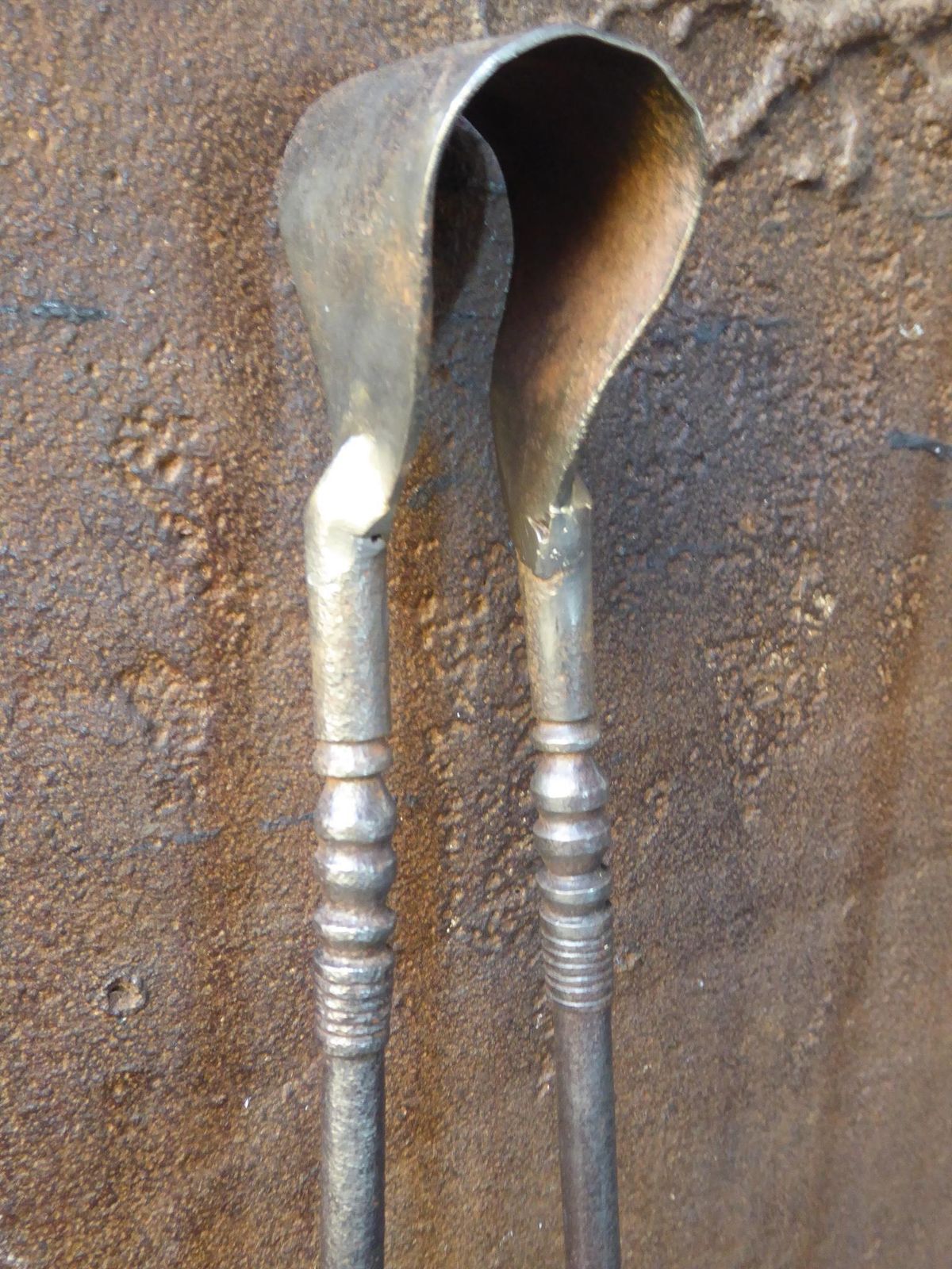 photo buy Large French Wrought Iron Fireplace Tools Or Fire Tools, 17th 18th Century