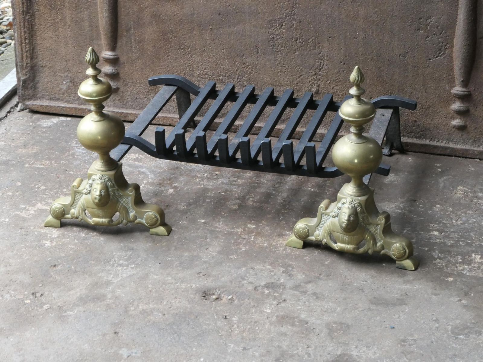 French Louis XIV Style Fire Grate, Fireplace Grate photo buy