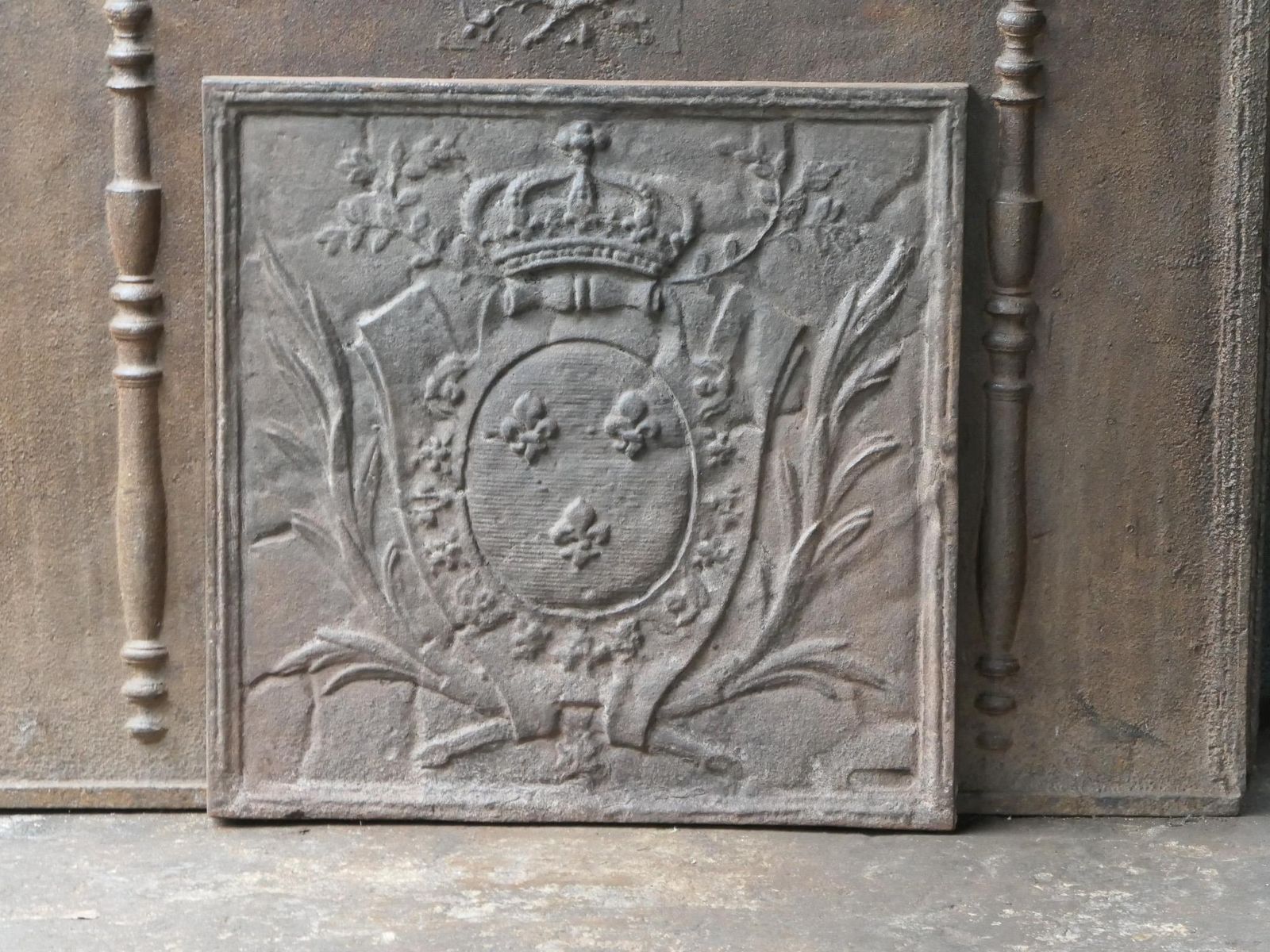 French Louis XV Style 'Arms Of France' Fireback / Backsplash photo for sale