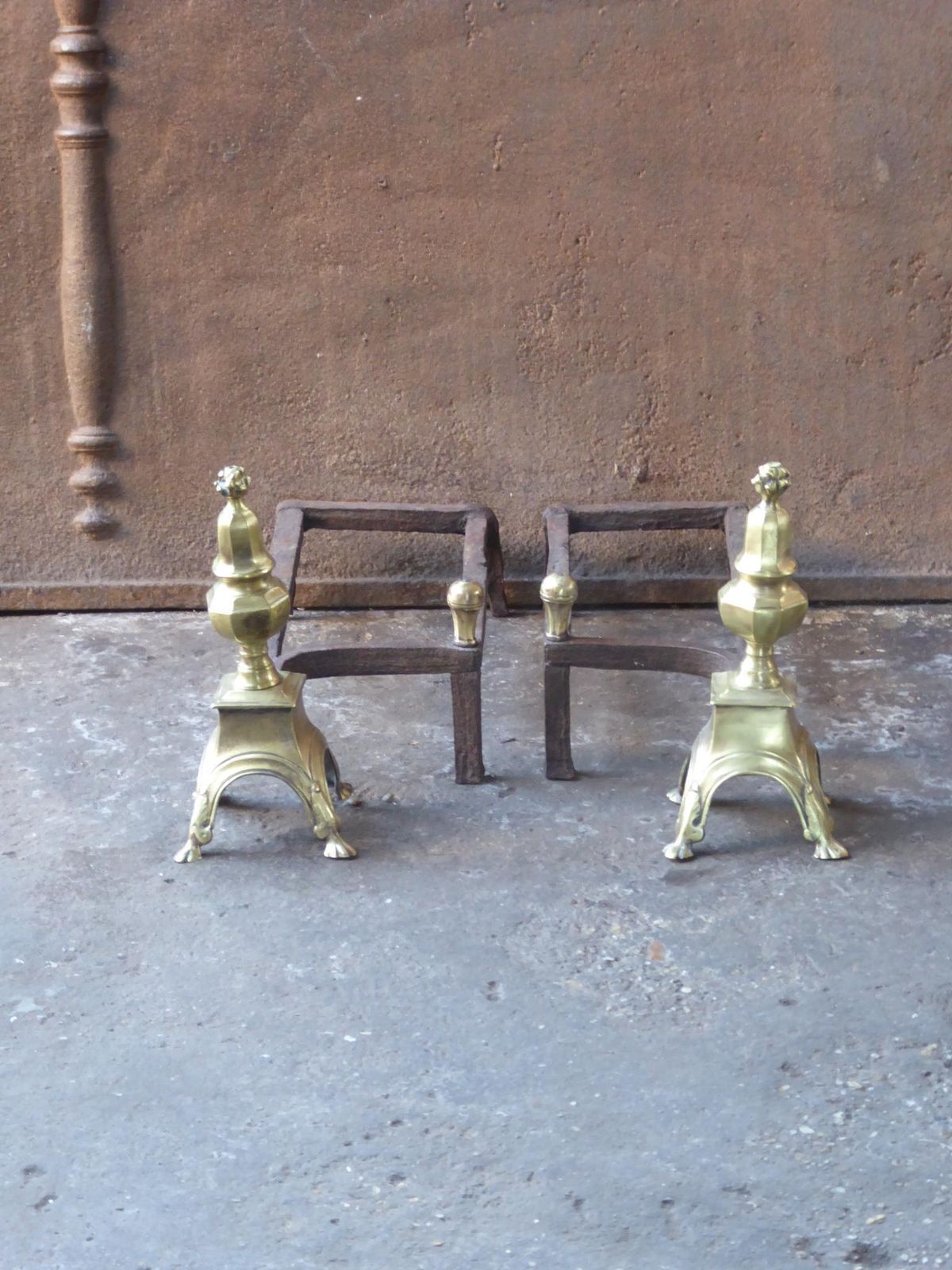 Antique French Louis XV Fire Grate, Fireplace Grate, 18th Century photo furniture