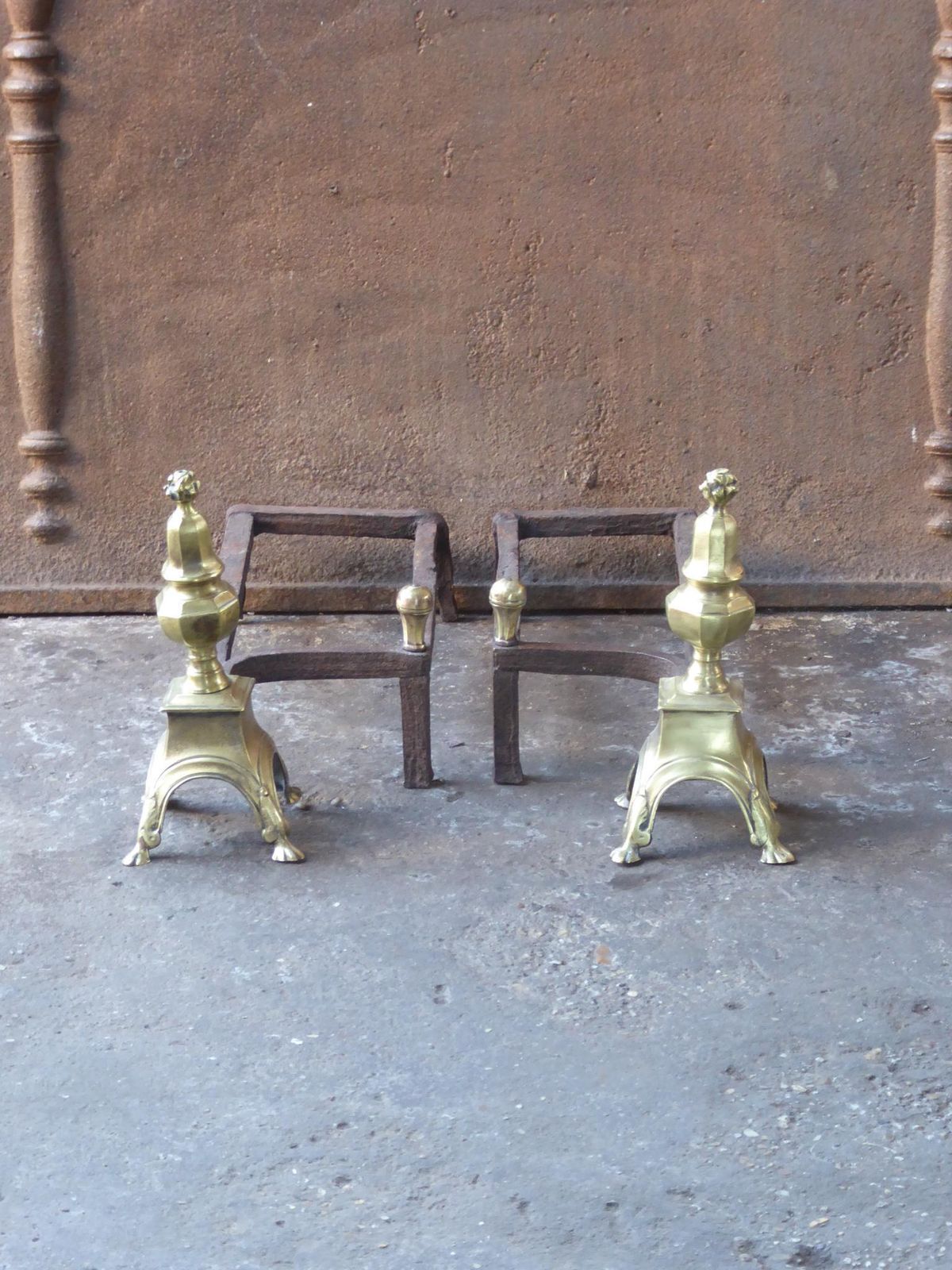 Antique French Louis XV Fire Grate, Fireplace Grate, 18th Century photo for sale