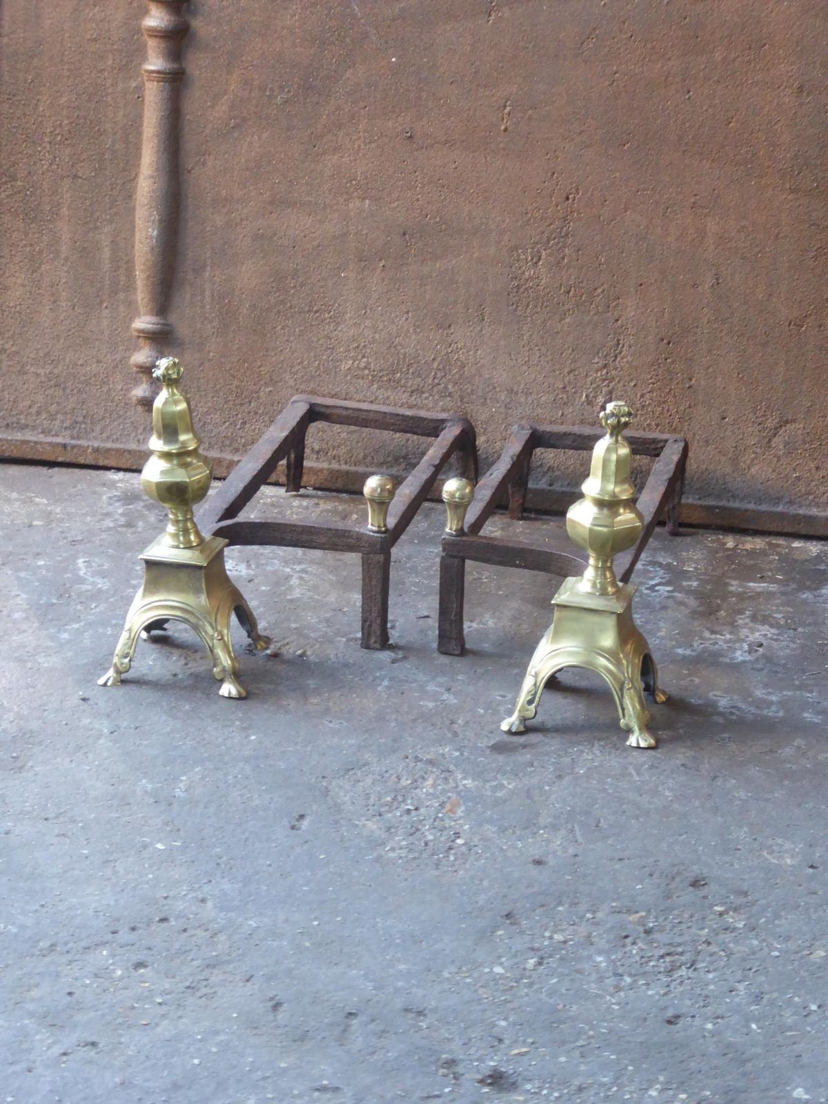 Antique French Louis XV Fire Grate, Fireplace Grate, 18th Century photo Home Fixtures