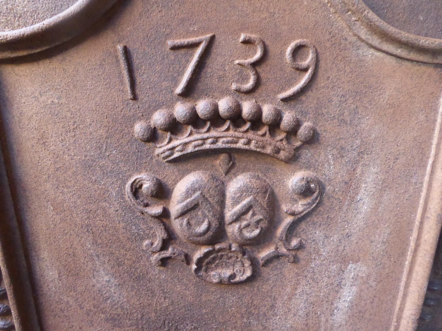 French Louis XIV Style 'Coat Of Arms' Fireback / Backsplash photo Home Fixtures