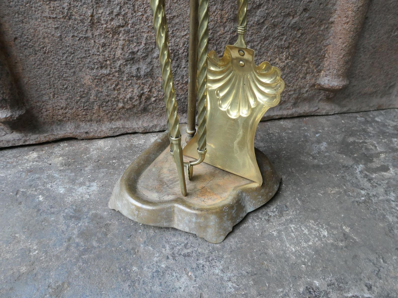 19th C. English Brass Victorian Fireside Companion Set photo buy