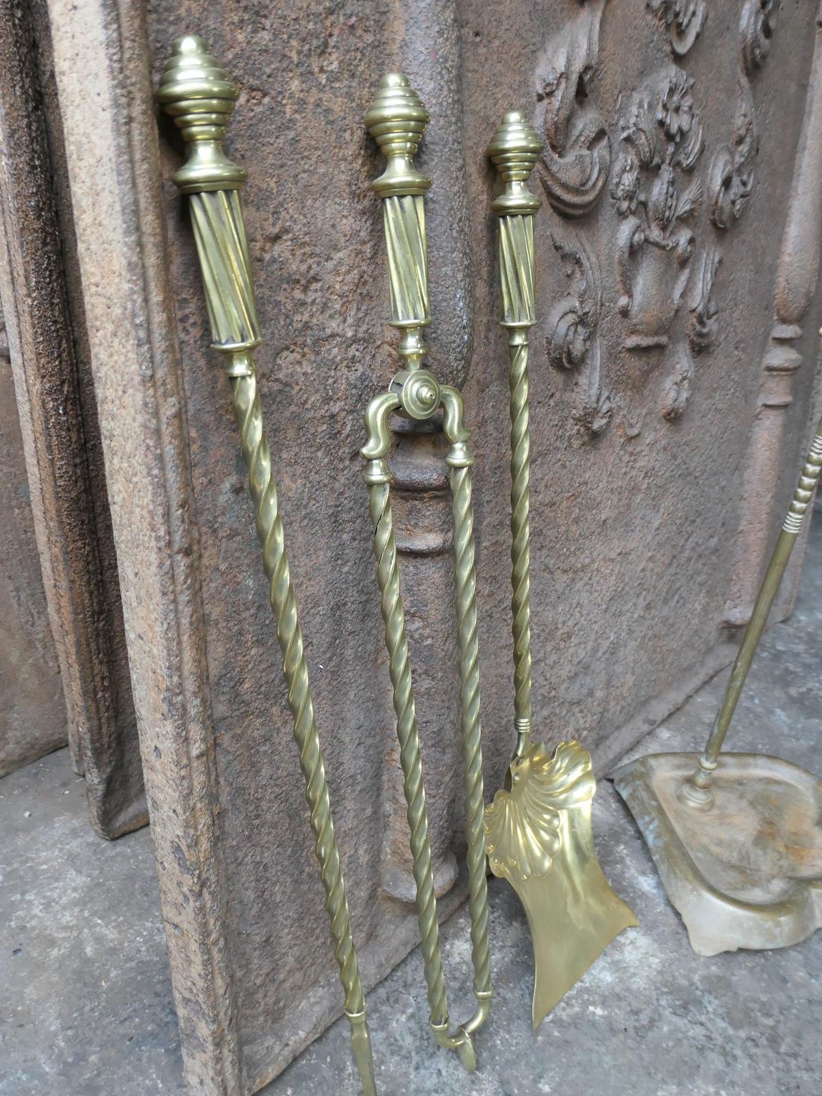 photo for sale 19th C. English Brass Victorian Fireside Companion Set