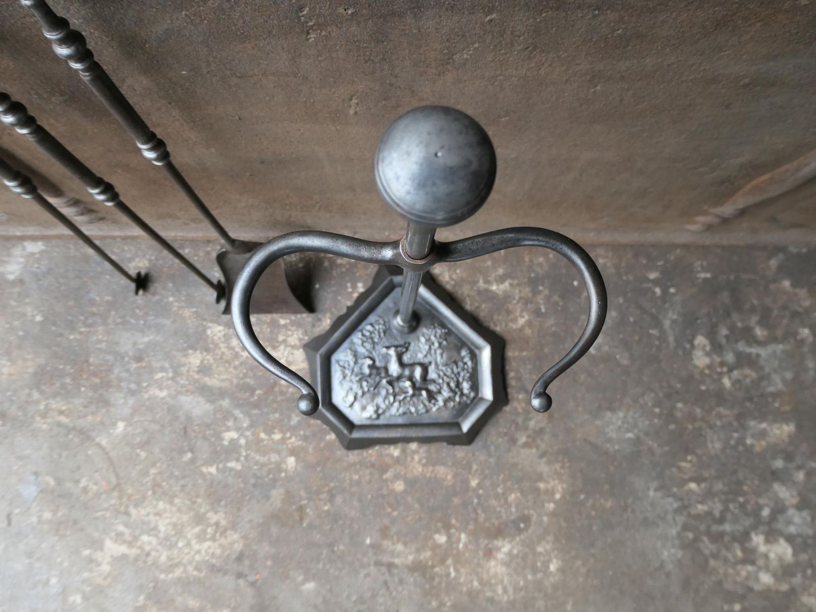 Home Fixtures Antique French 'Grandy Fils' Fireplace Tools Or Fire Tools, 19th Century photo
