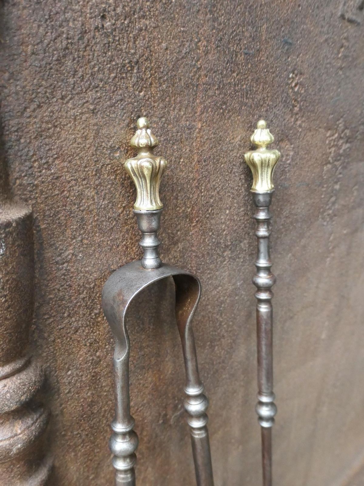 photo buy Antique French 'Grandy Fils' Fireplace Tools Or Fire Tools, 19th Century