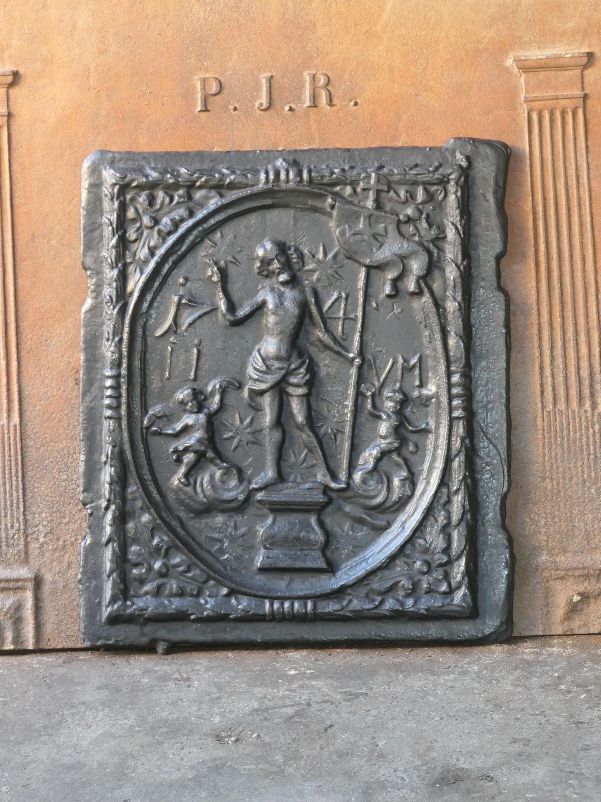 Antique German 'Jesus' Fireback / Backsplash, 18th Century photo for sale