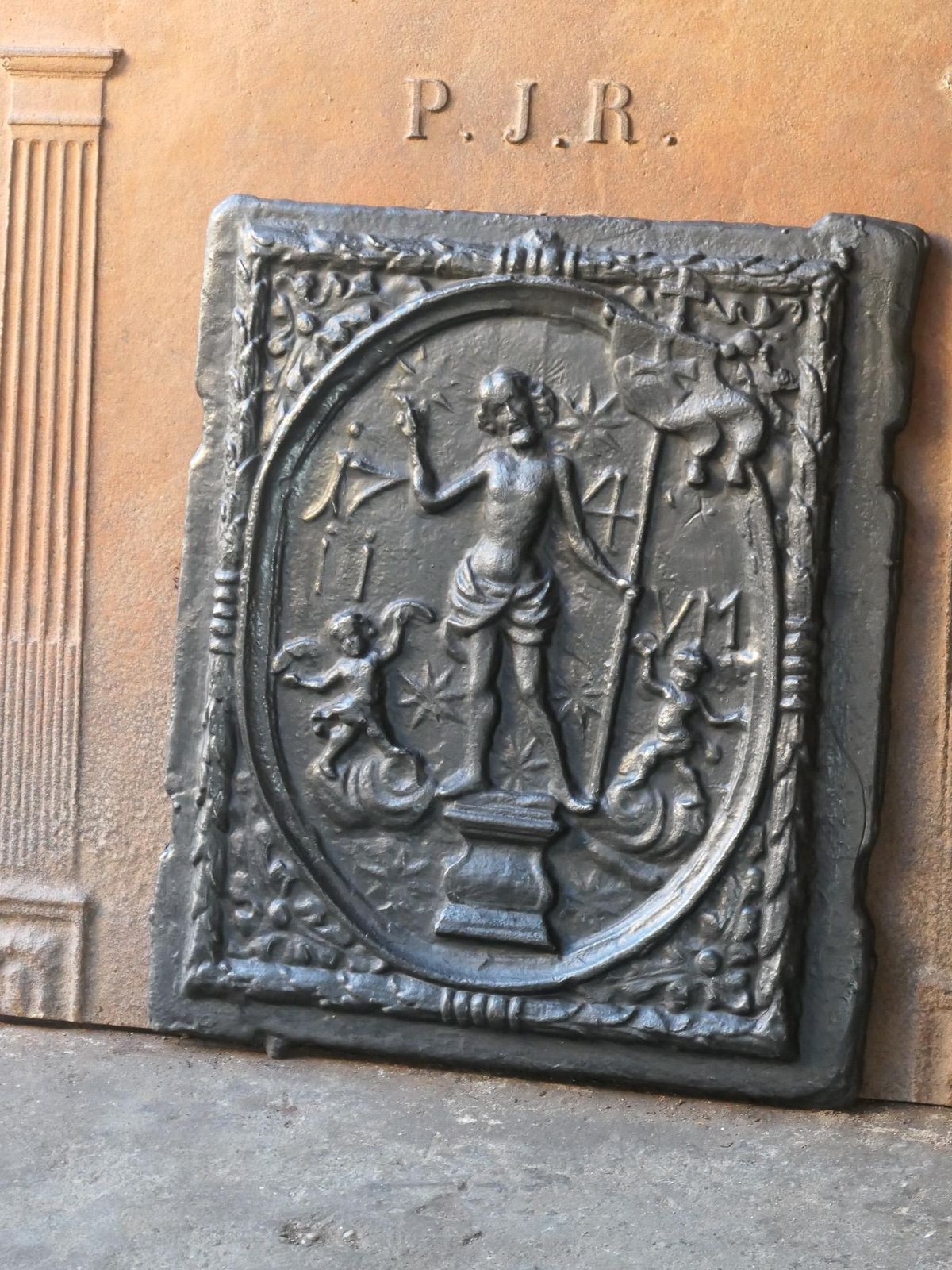 Antique German 'Jesus' Fireback / Backsplash, 18th Century photo 576.0