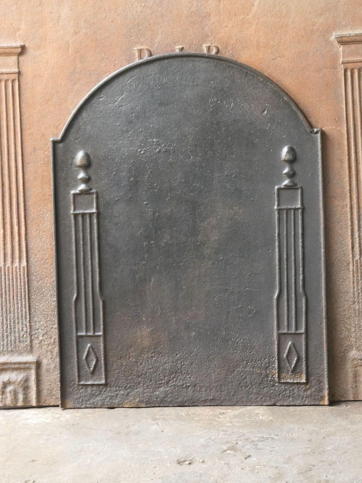 French 'Pillars Of Freedom' Fireback / Backsplash, Early 19th Century photo for sale