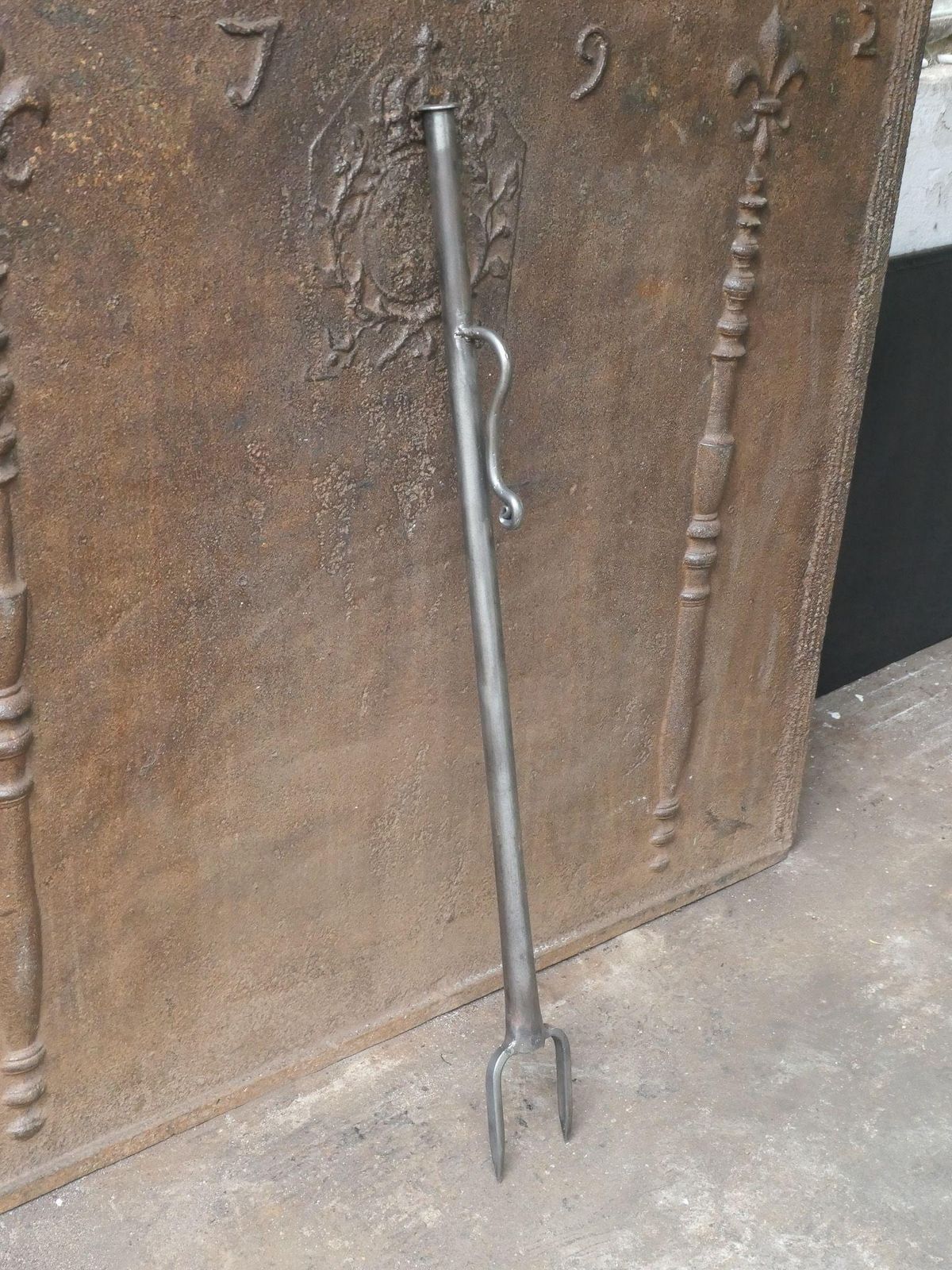 Large French Wrought Iron Blow Poker, Victorian Style photo for sale