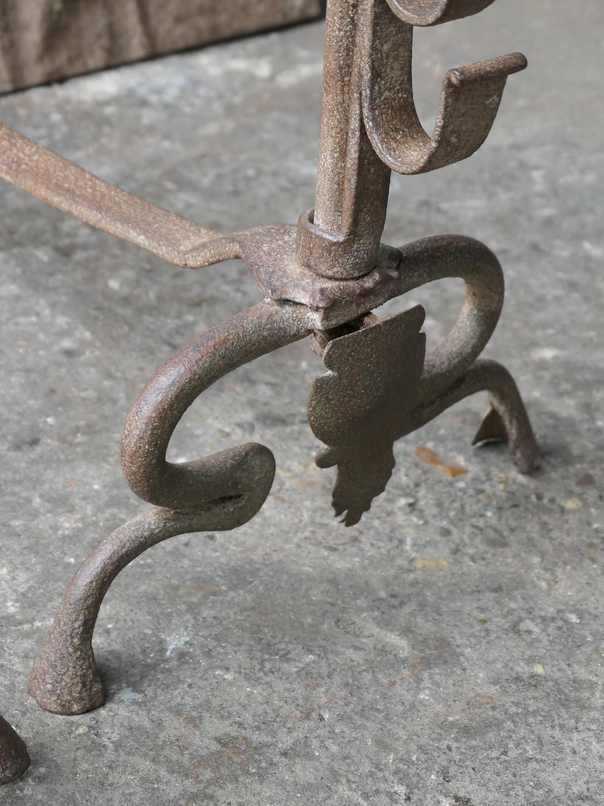 photo for sale Antique French Louis XV Fire Andirons, 18th Century