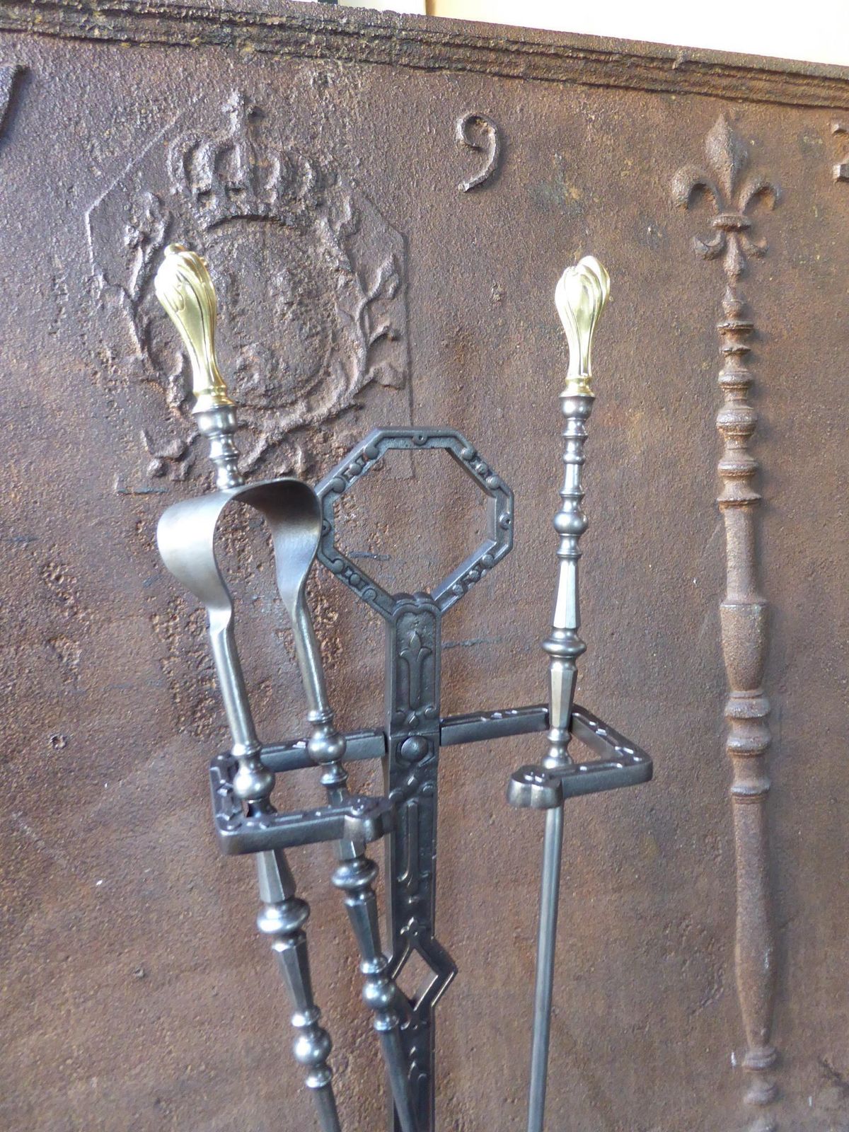 Antique French Fireplace Tools Or Fire Tools, 19th 20th Century photo vinterior