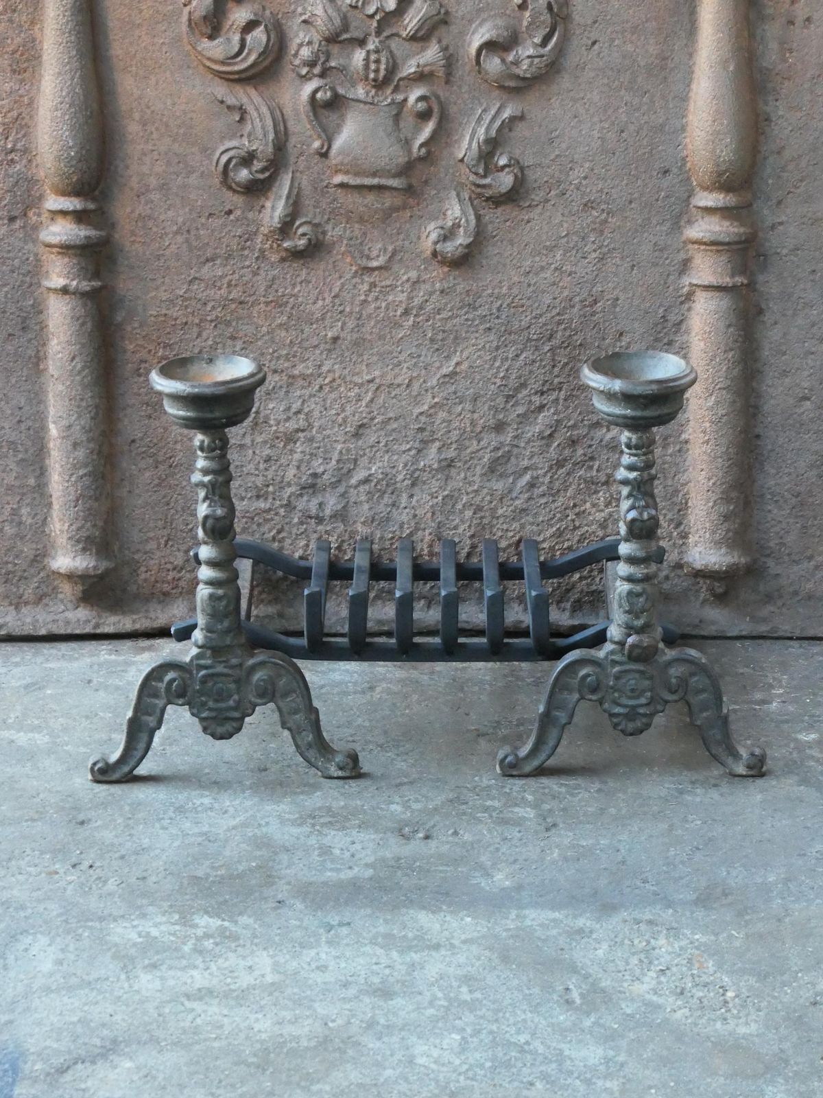 Antique French Napoleon III Fire Grate, Fireplace Grate photo Home Fixtures