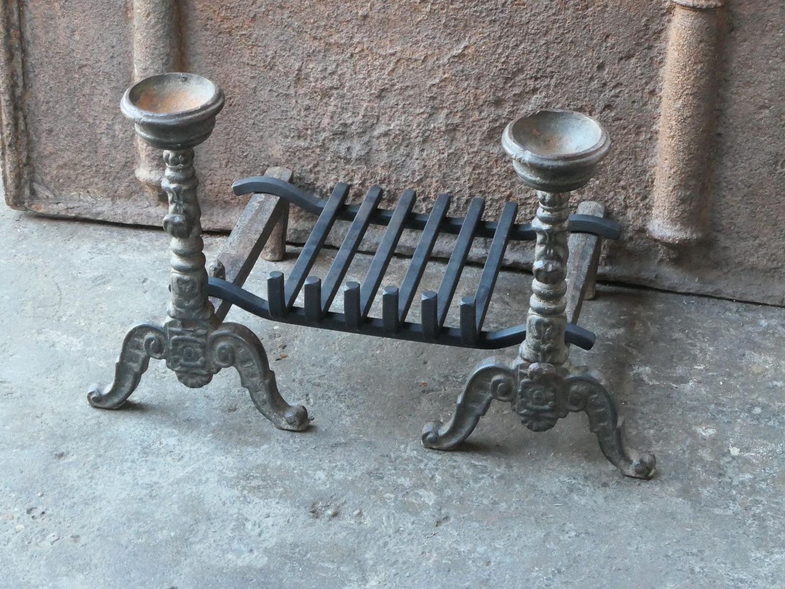 Antique French Napoleon III Fire Grate, Fireplace Grate photo vinterior