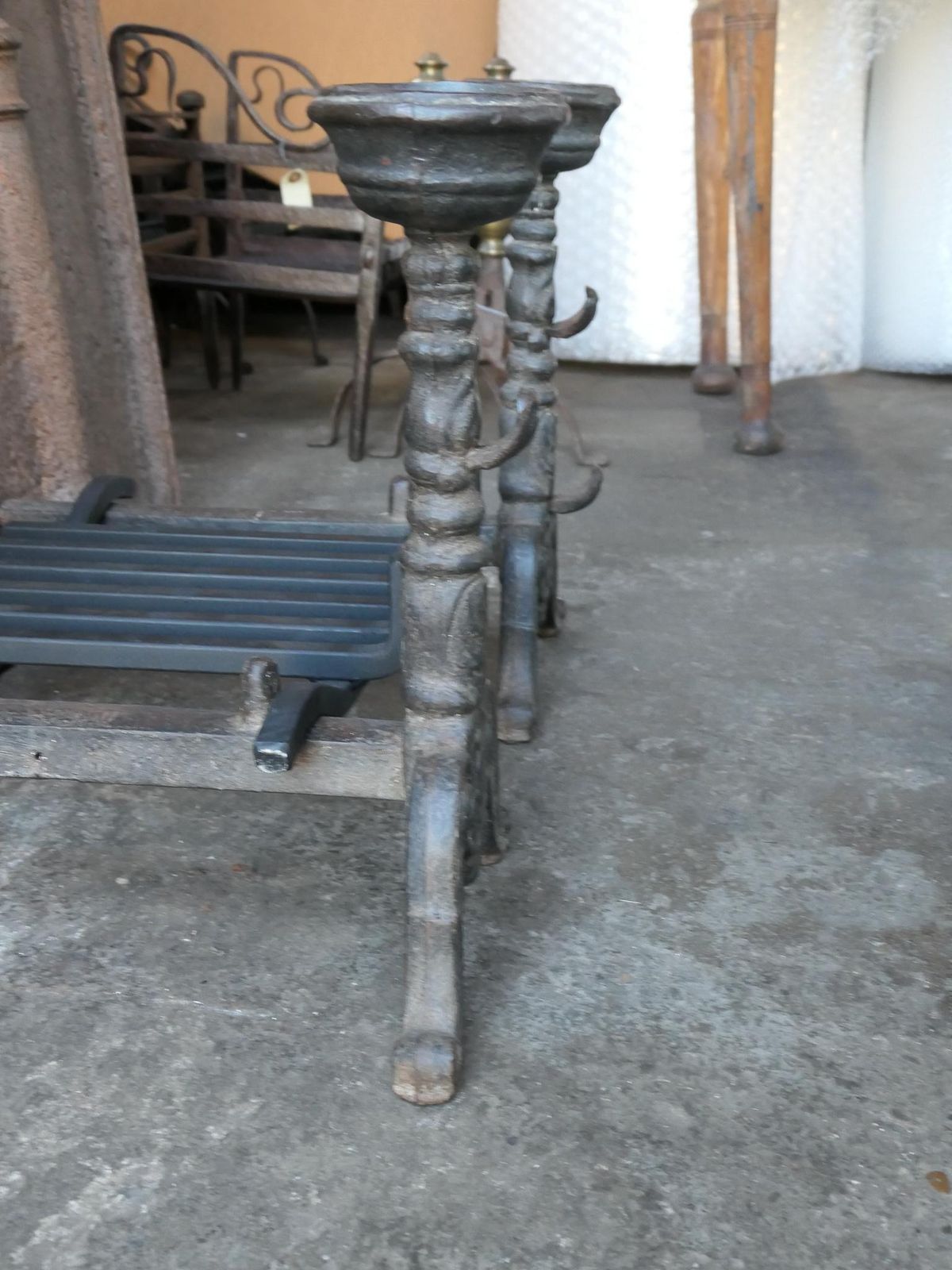 Antique French Napoleon III Fire Grate, Fireplace Grate photo vintage