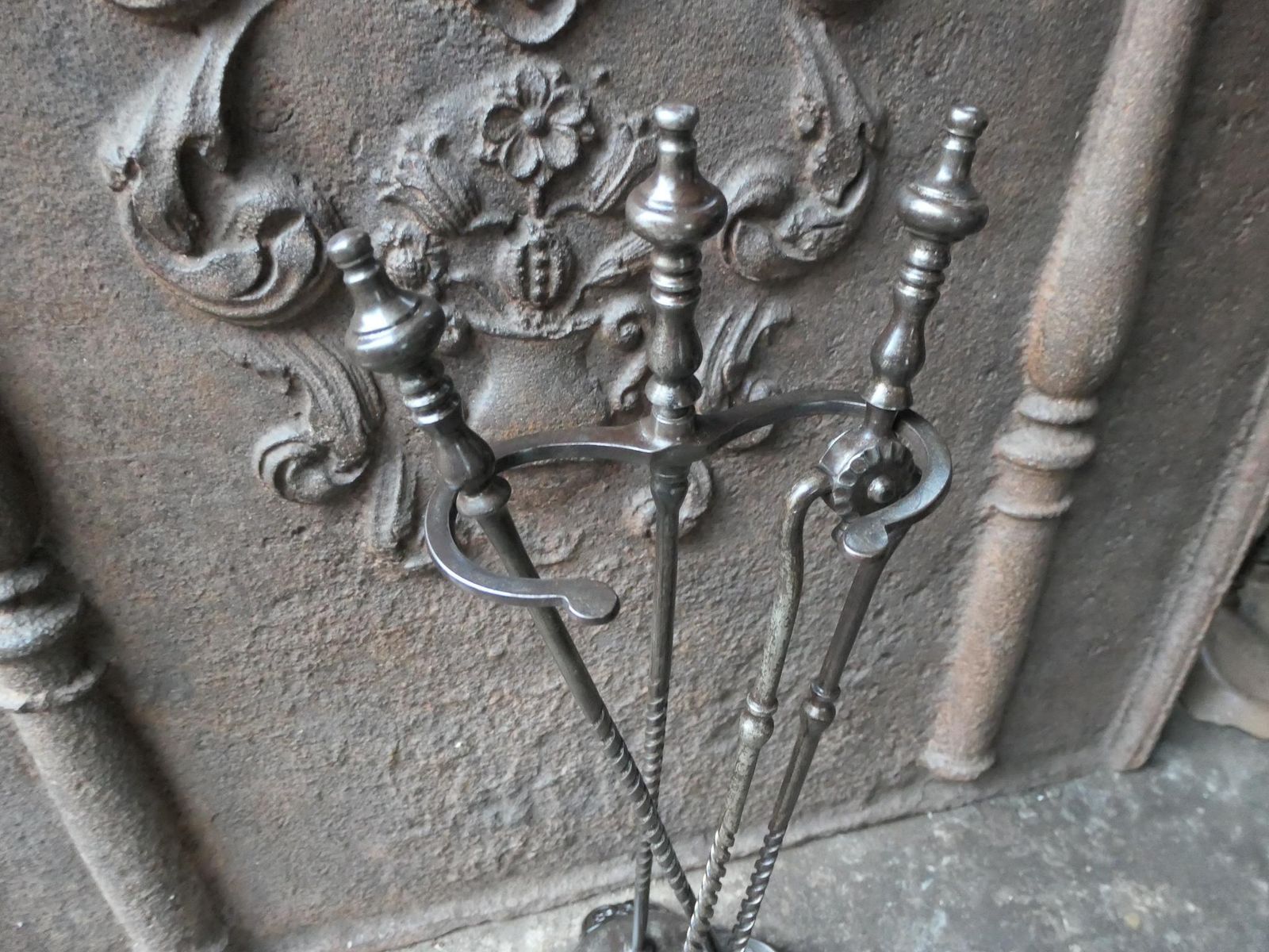 19th C. English Victorian Fireplace Companion Set photo 746.0