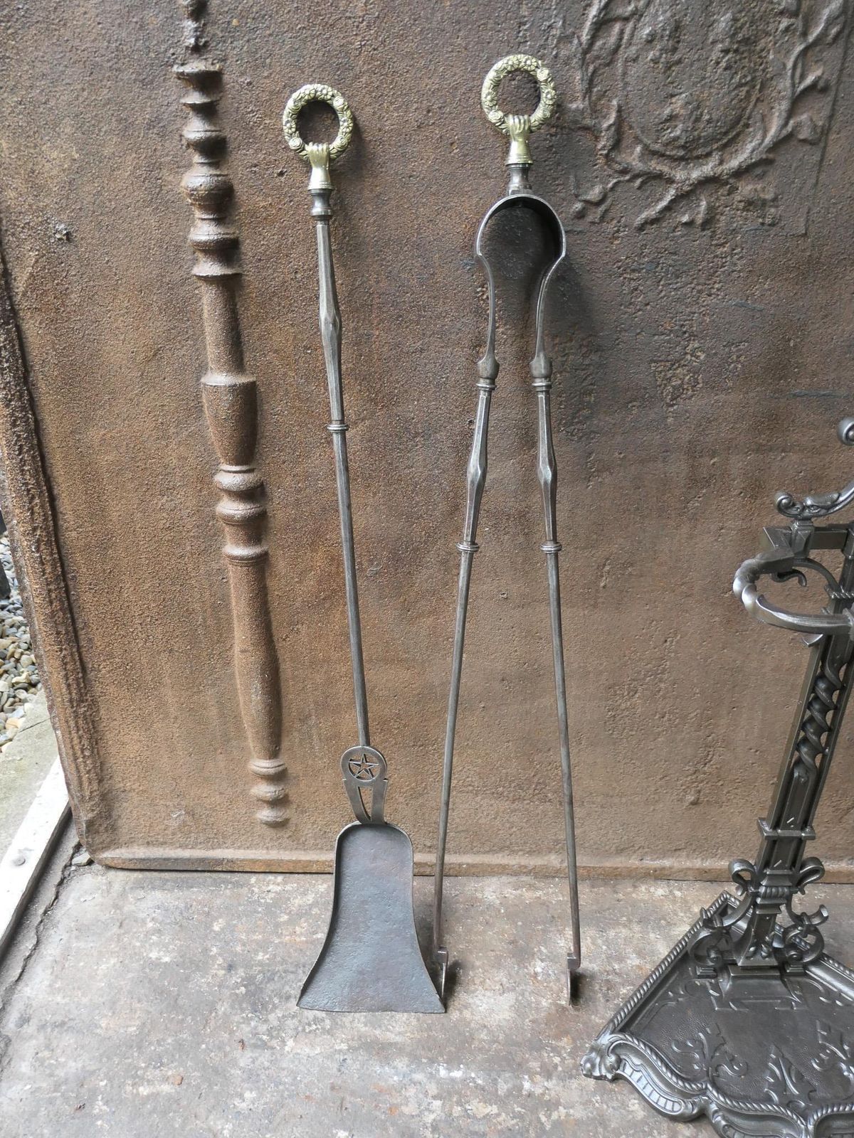 photo buy Large 19th Century French Napoleon III Fireplace Toolset