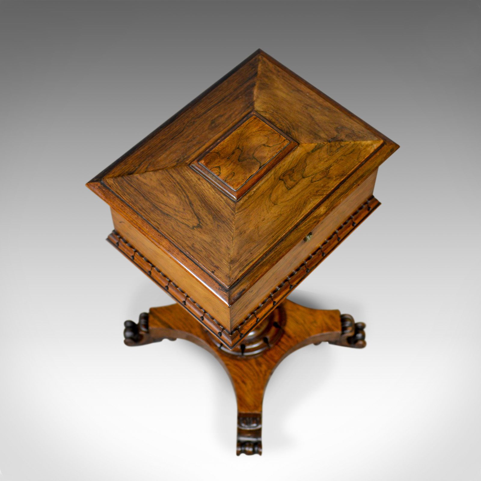 Antique Teapoy, English, William IV, Rosewood, Work Box, 19th Century Circa 1835 photo vinterior