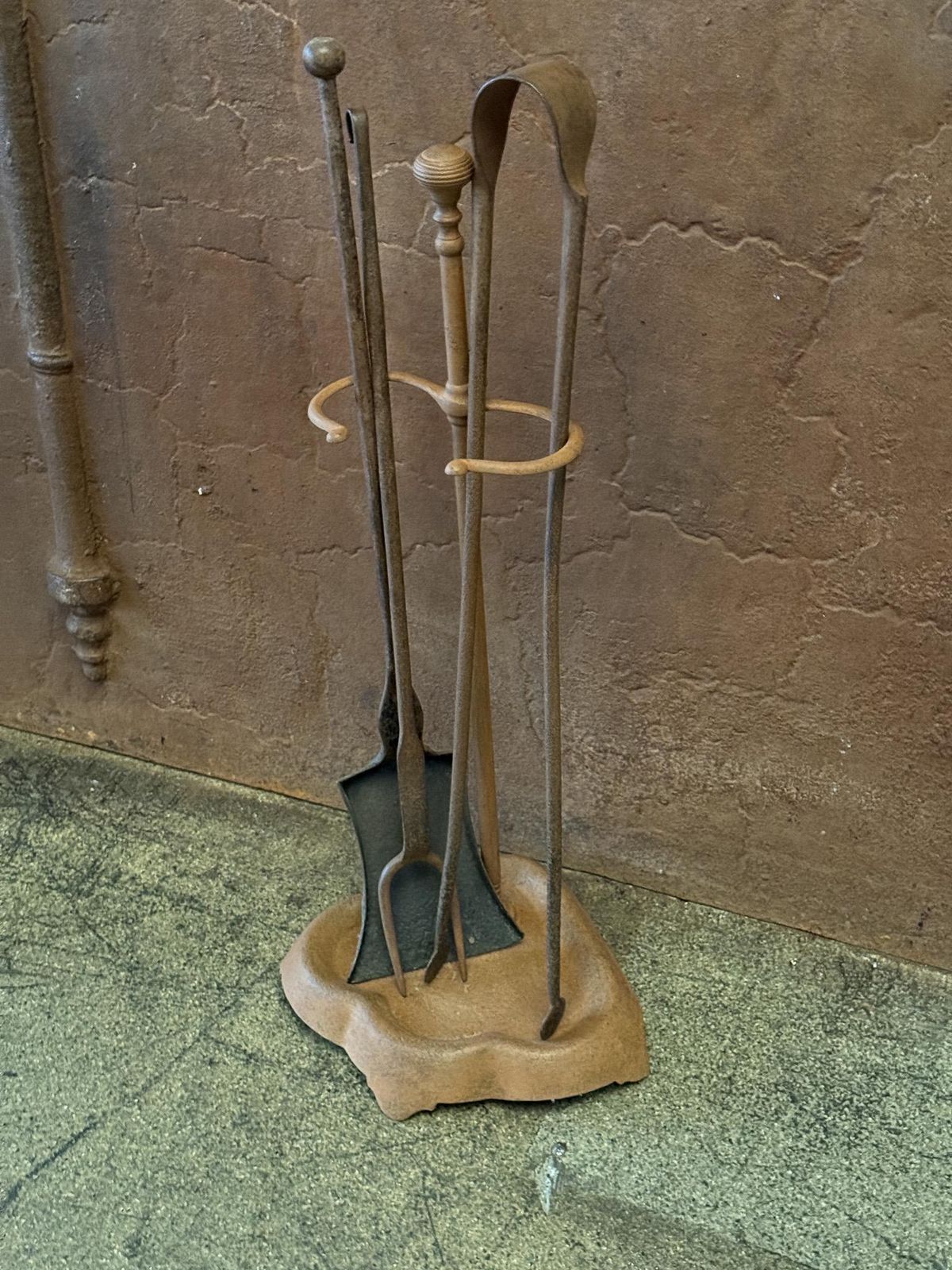 Rustic French Neoclassical Fireplace Tools, Early 19th Century Period photo furniture