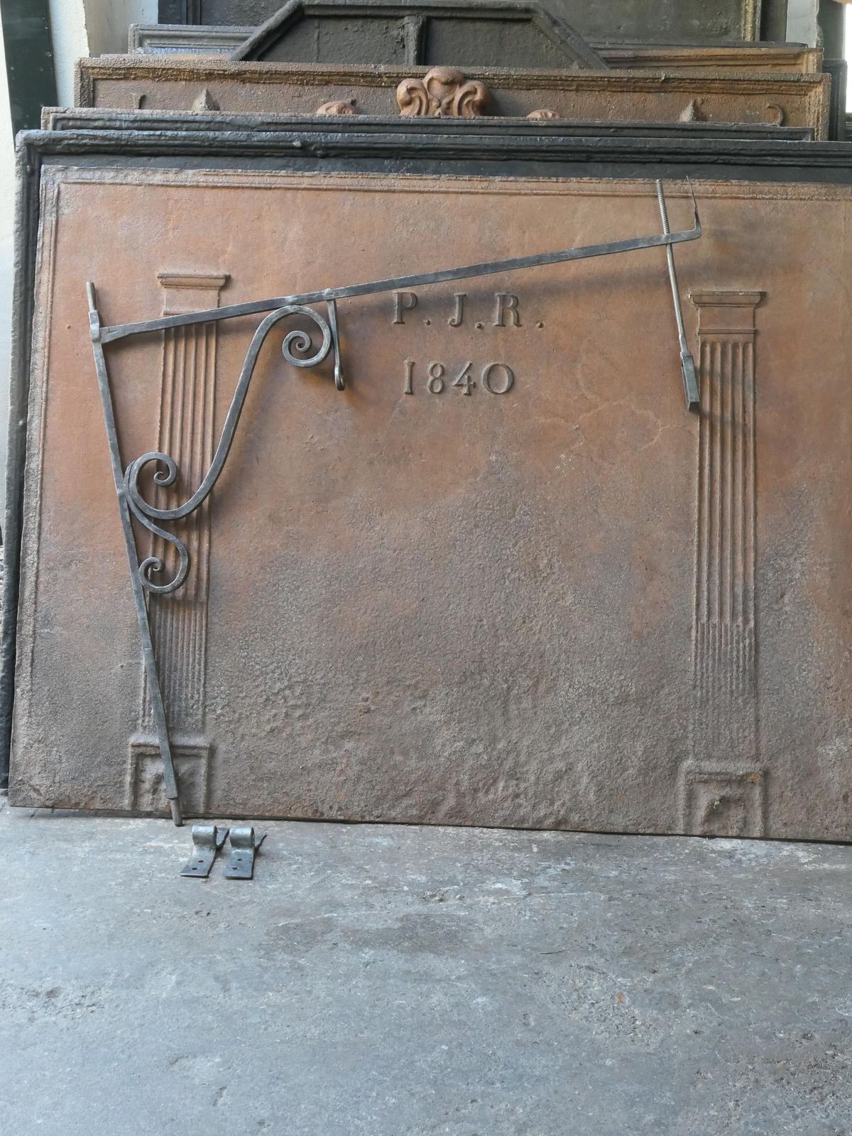17th 18th Century French Fireplace Crane photo for sale