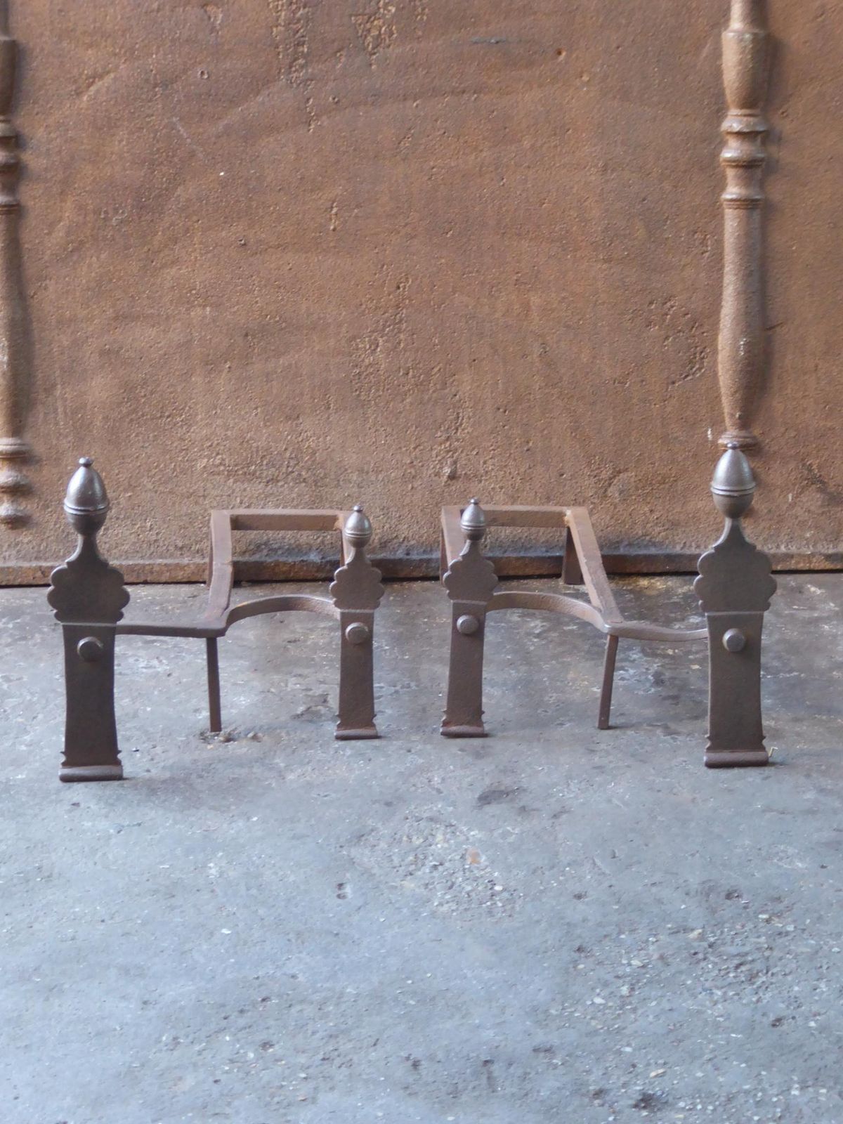 Antique French Napoleon III Fire Grate, Fireplace Grate, 19th Century photo for sale