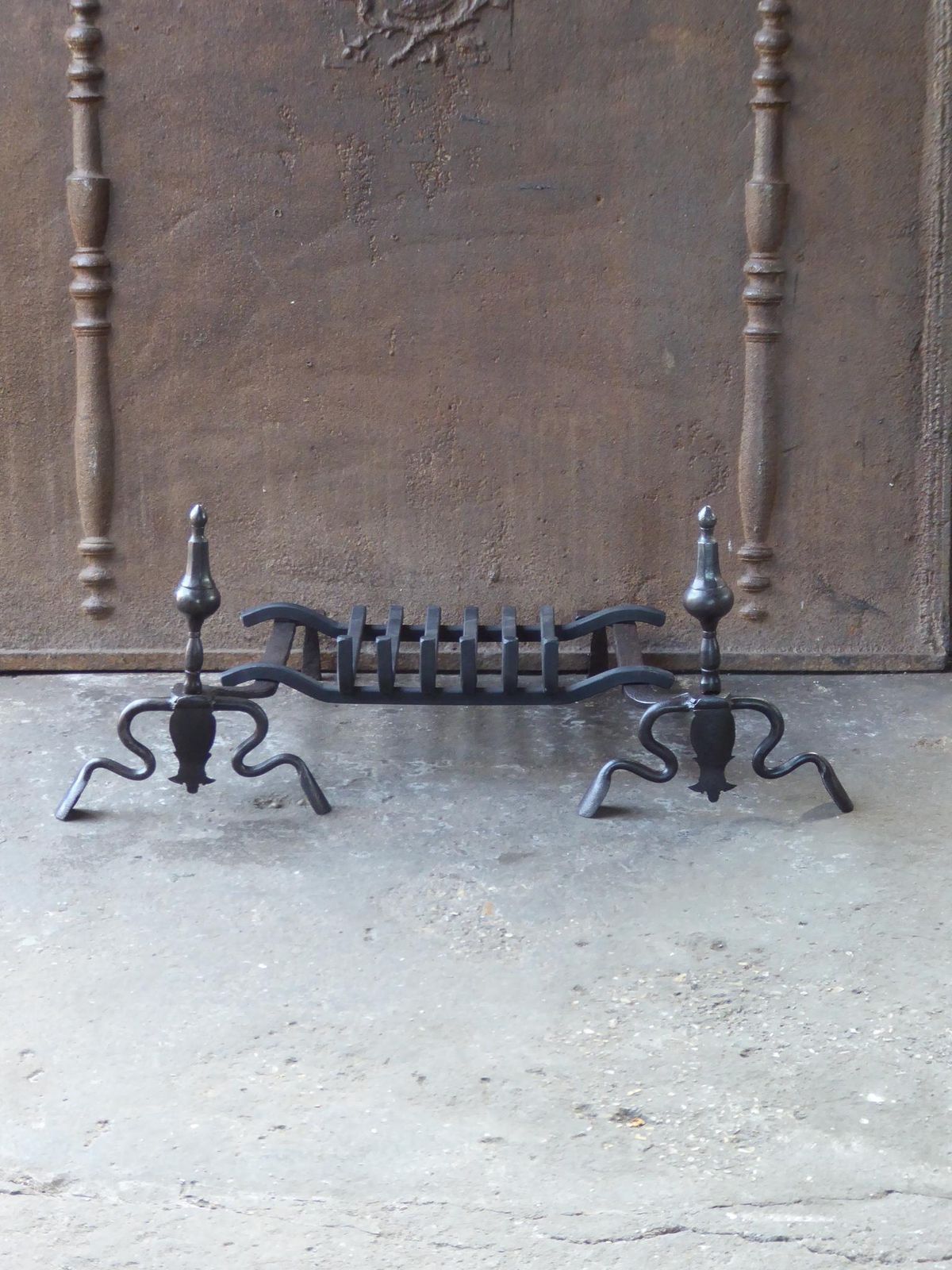 Antique French Louis XV Fire Grate, Fireplace Grate, 18th Century photo furniture