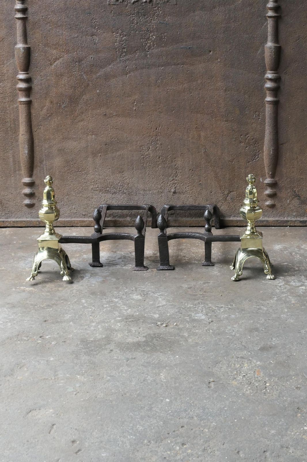 Antique French Louis XIV Fire Grate, Fireplace Grate, 17th Century photo furniture