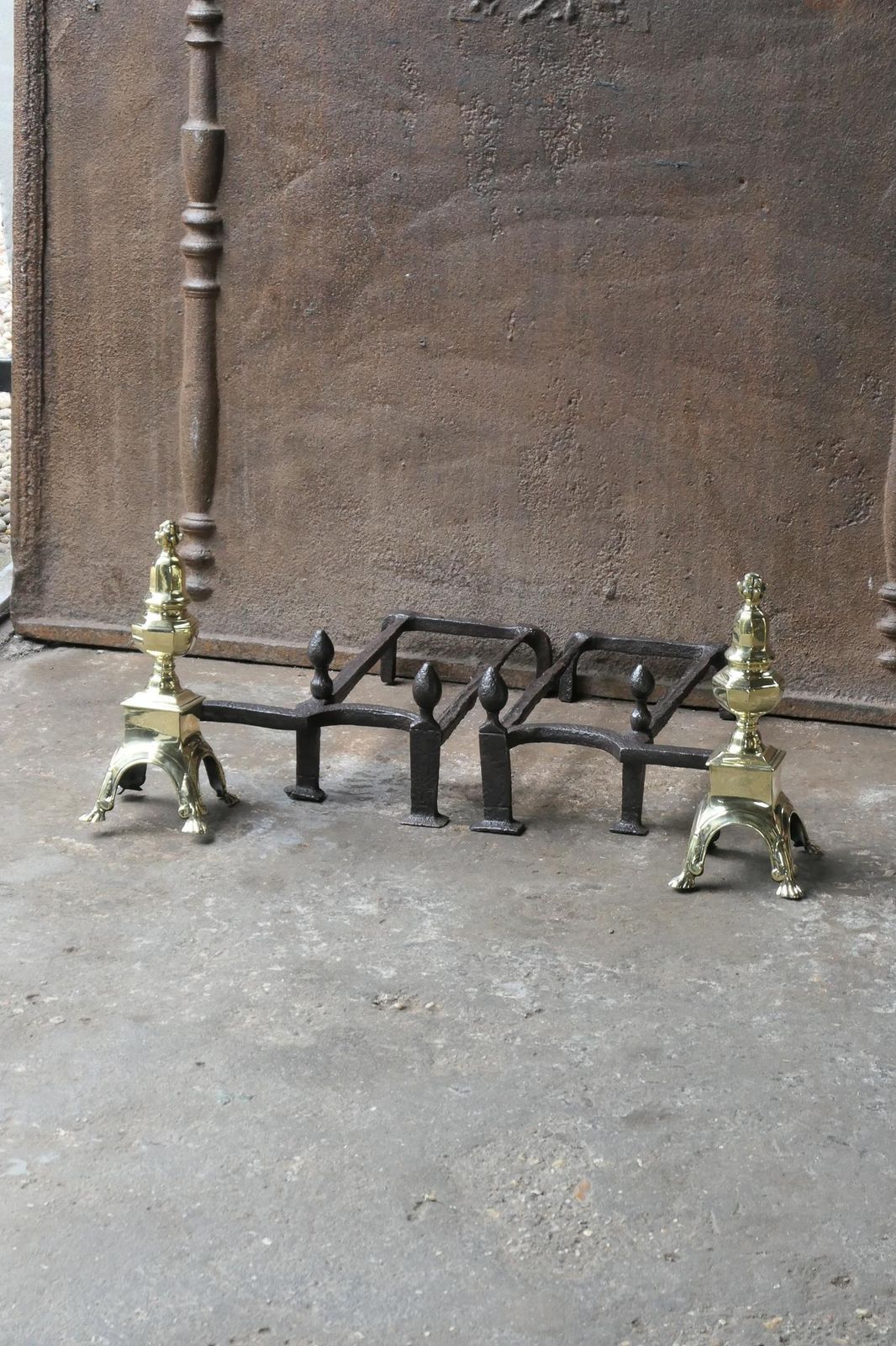Antique French Louis XIV Fire Grate, Fireplace Grate, 17th Century photo Home Fixtures