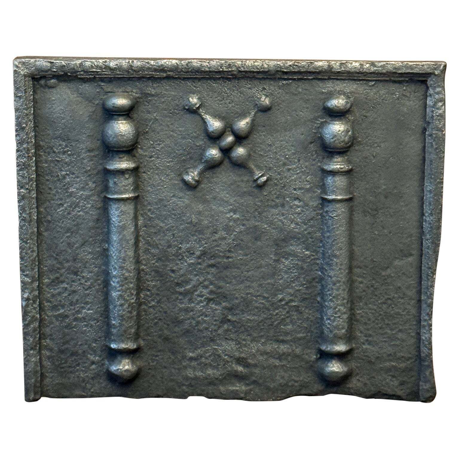17th 18th Century French Louis XIV 'Saint Andrew's Cross' Fireback / Backsplash.