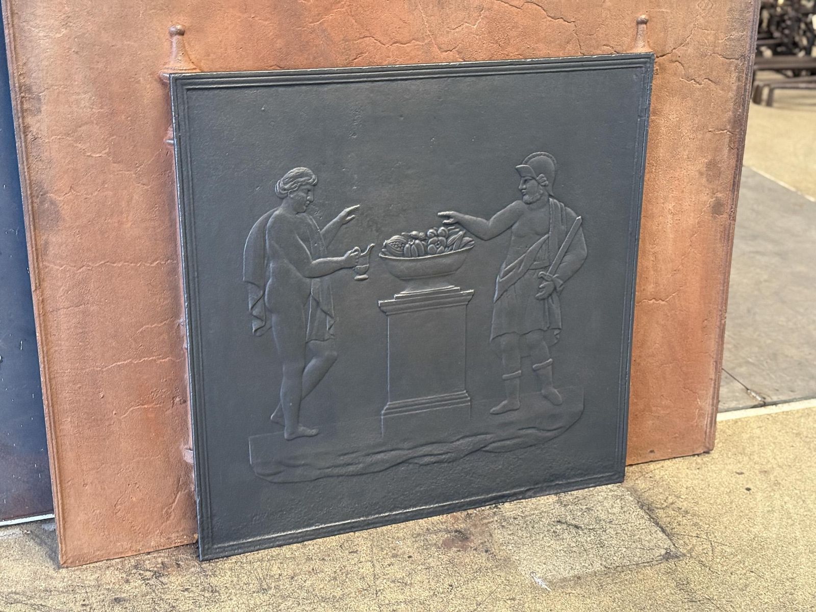 19th Century French 'Roman Scene' Fireback / Backsplash, Napoleon III Period photo Home Fixtures