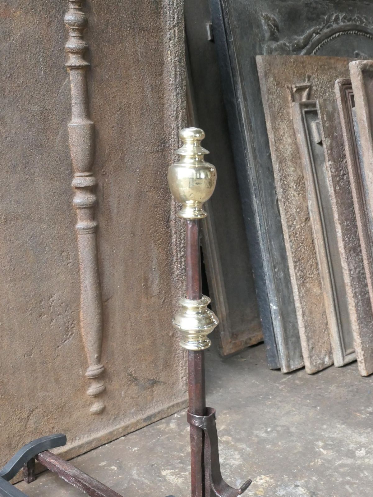 Home Fixtures Antique French Louis XIV Period Fireplace Grate, 17th Century photo