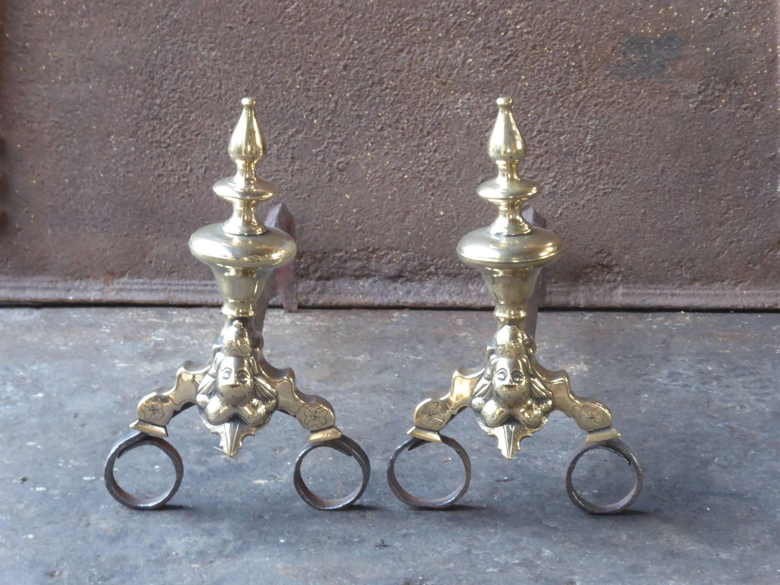 17th Century French Louis XIV Andirons Or Firedogs photo furniture