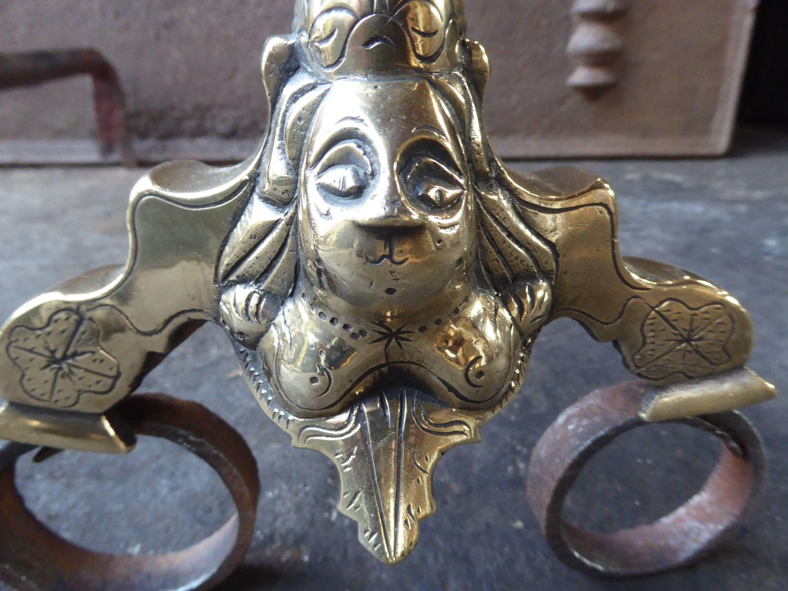 17th Century French Louis XIV Andirons Or Firedogs photo buy