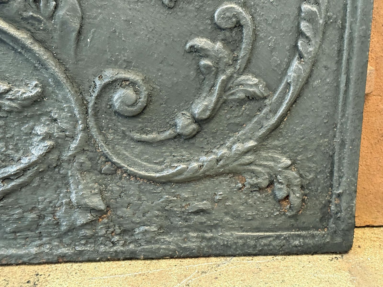 Antique French Fireback / Backsplash With The Goddess Venus, Louis XV Period photo vintage