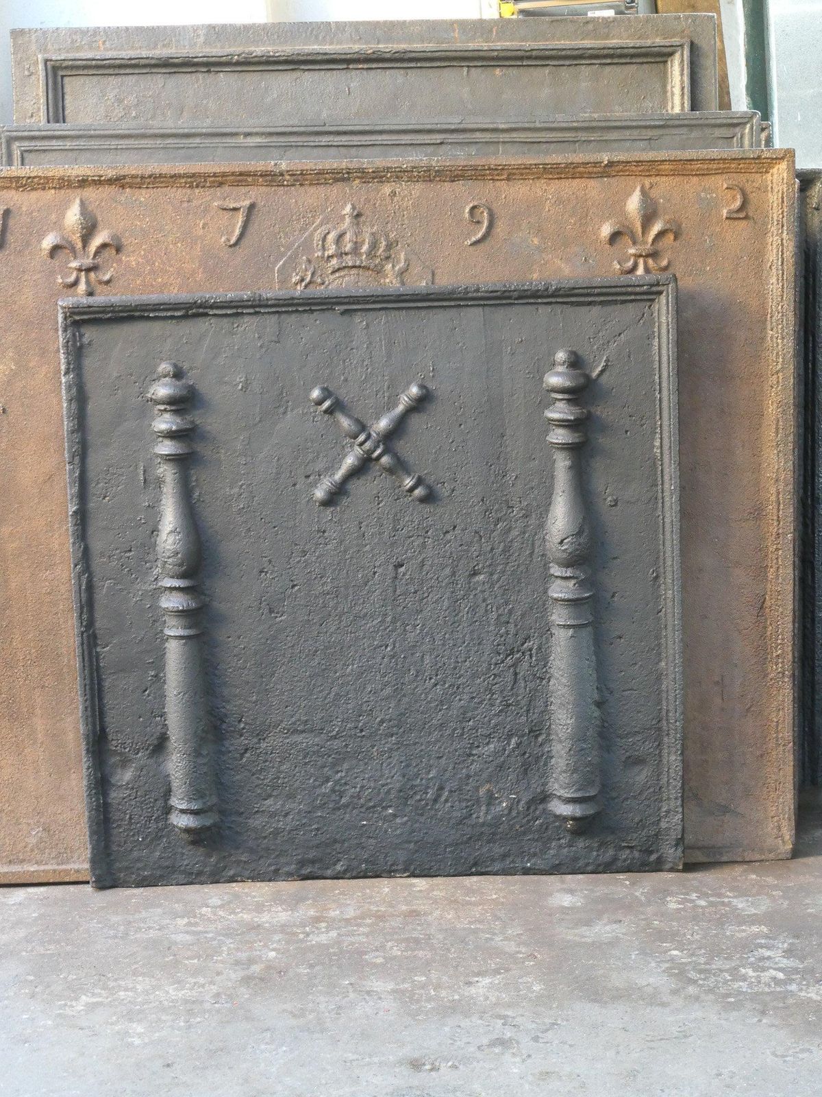 17th 18th Century French Louis XIV 'Saint Andrew's Cross' Fireback / Backsplash photo furniture