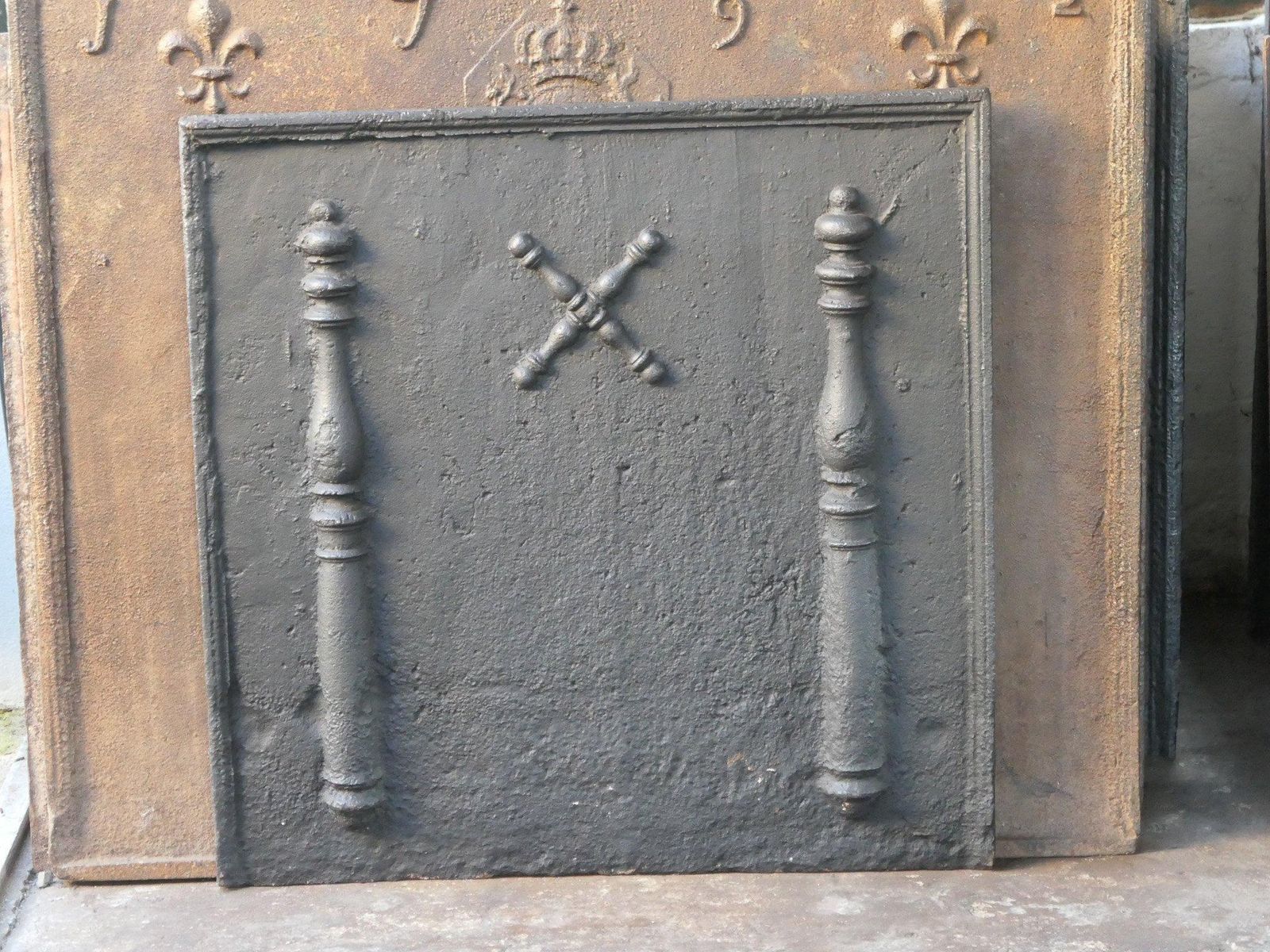 17th 18th Century French Louis XIV 'Saint Andrew's Cross' Fireback / Backsplash photo for sale