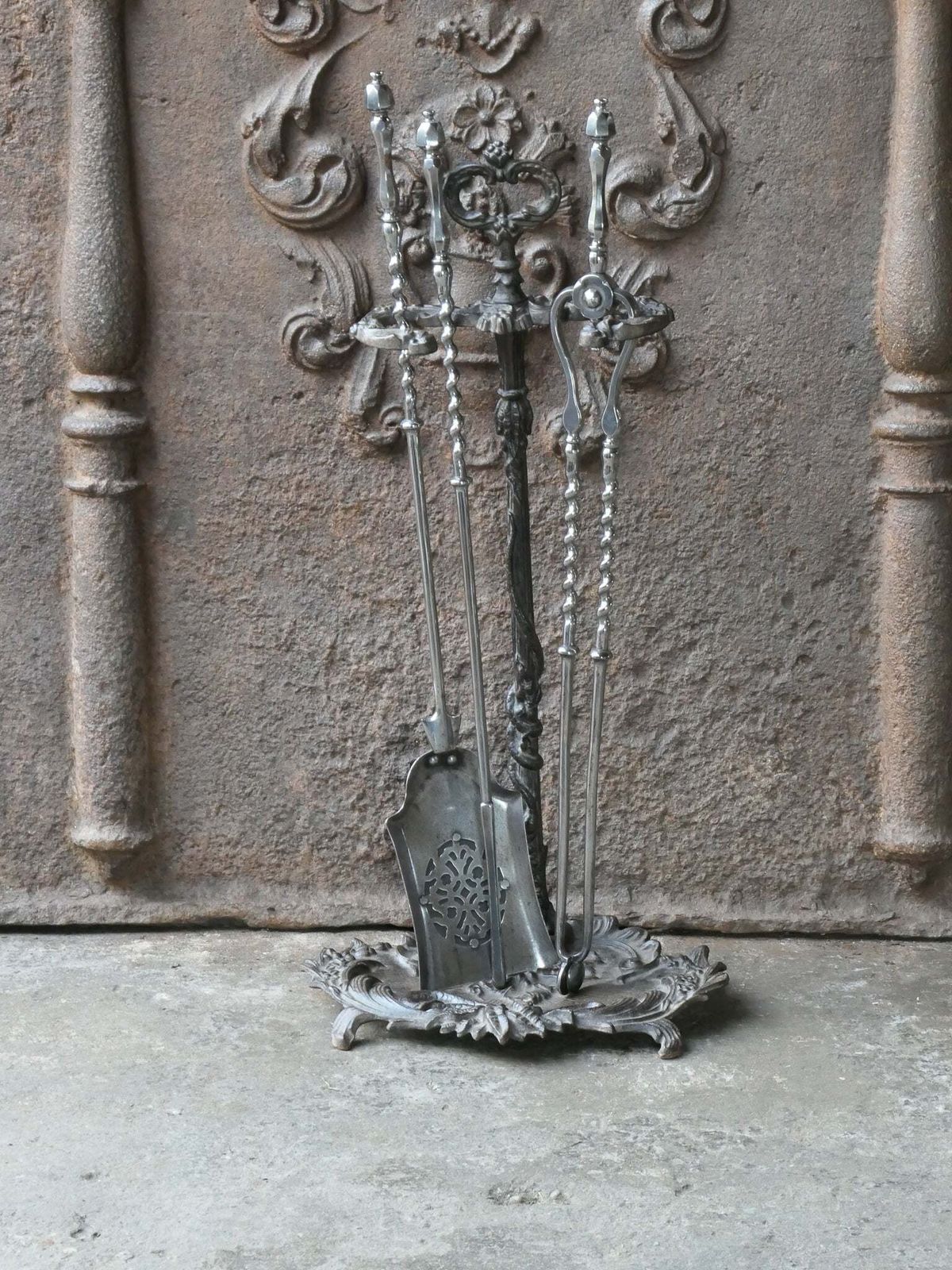 18th   19th C. English Georgian Polished Steel Fire Irons photo furniture
