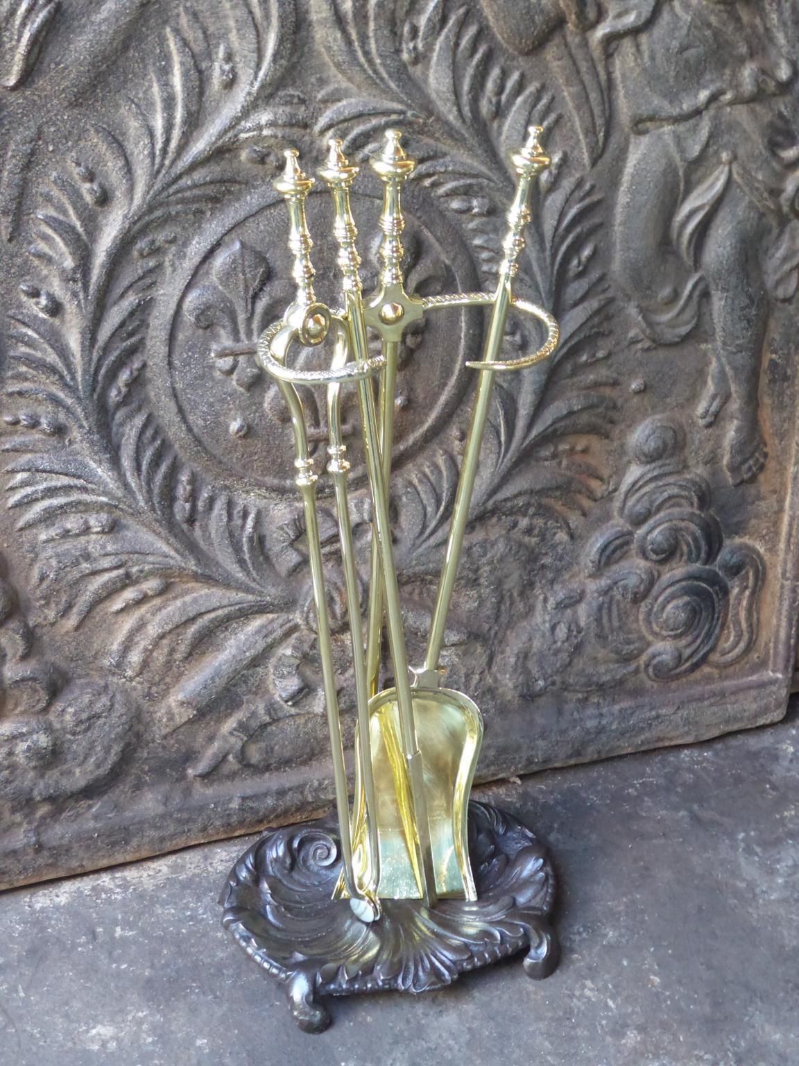 English Set Of Fireplace Tools, Victorian Companion Set, 19th Century photo Home Fixtures