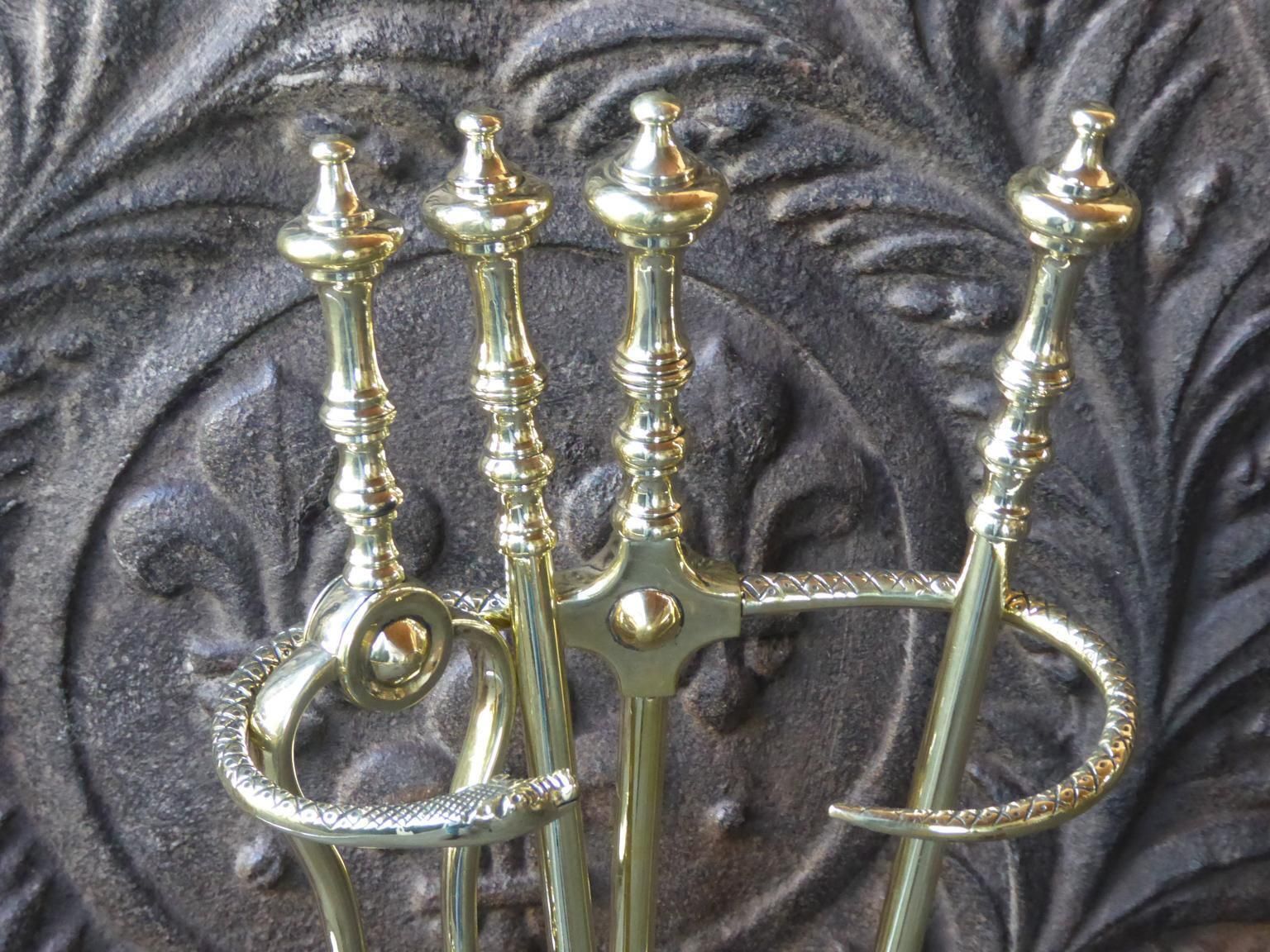 English Set Of Fireplace Tools, Victorian Companion Set, 19th Century photo 1088.0