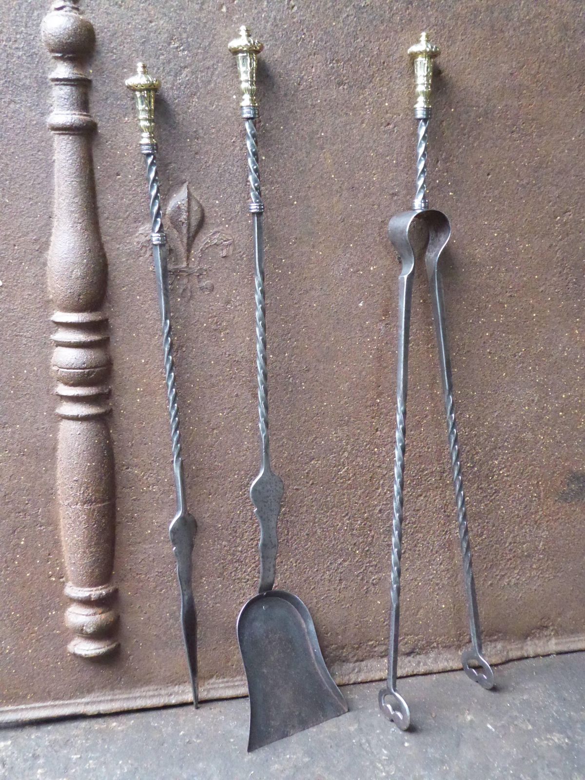 Exceptional English Art Nouveau Fireplace Tools photo furniture