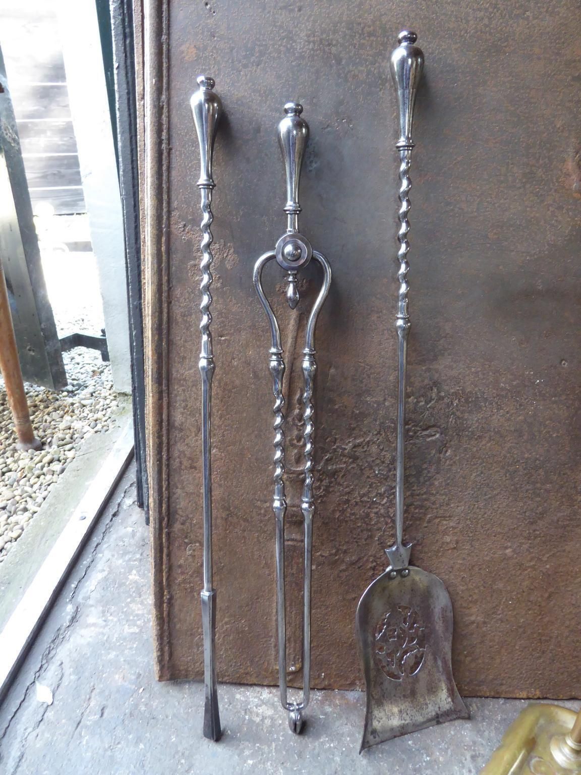 1088.0 Georgian Fire Irons Or Fireplace Tool Set, 18th 19th Century photo