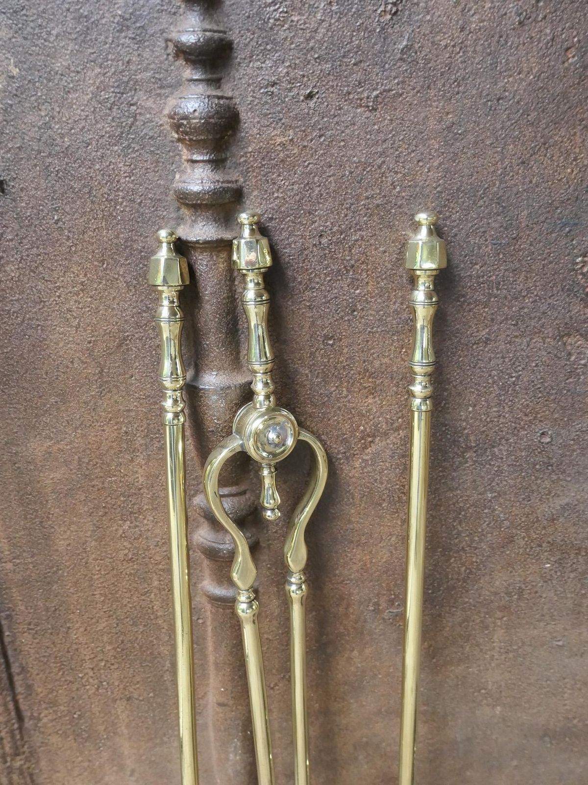 1088.0 English Victorian Fireplace Tools Or Companion Set, 19th Century photo