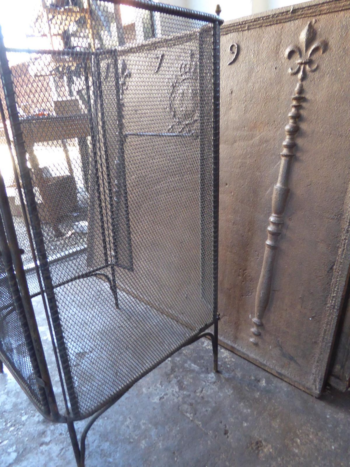 photo buy Antique French Napoleon III Fireplace Screen Or Fire Screen, 19th Century