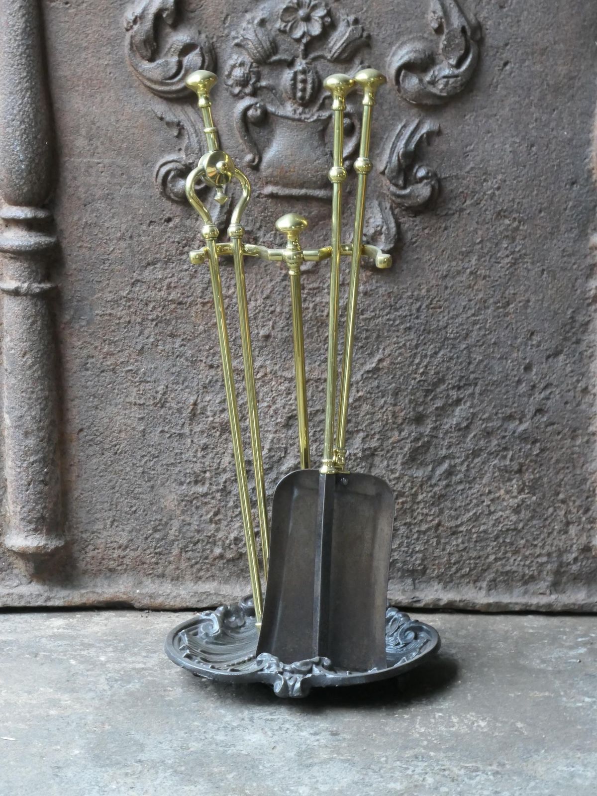 19th C. English Victorian Fireplace Companion Set photo furniture