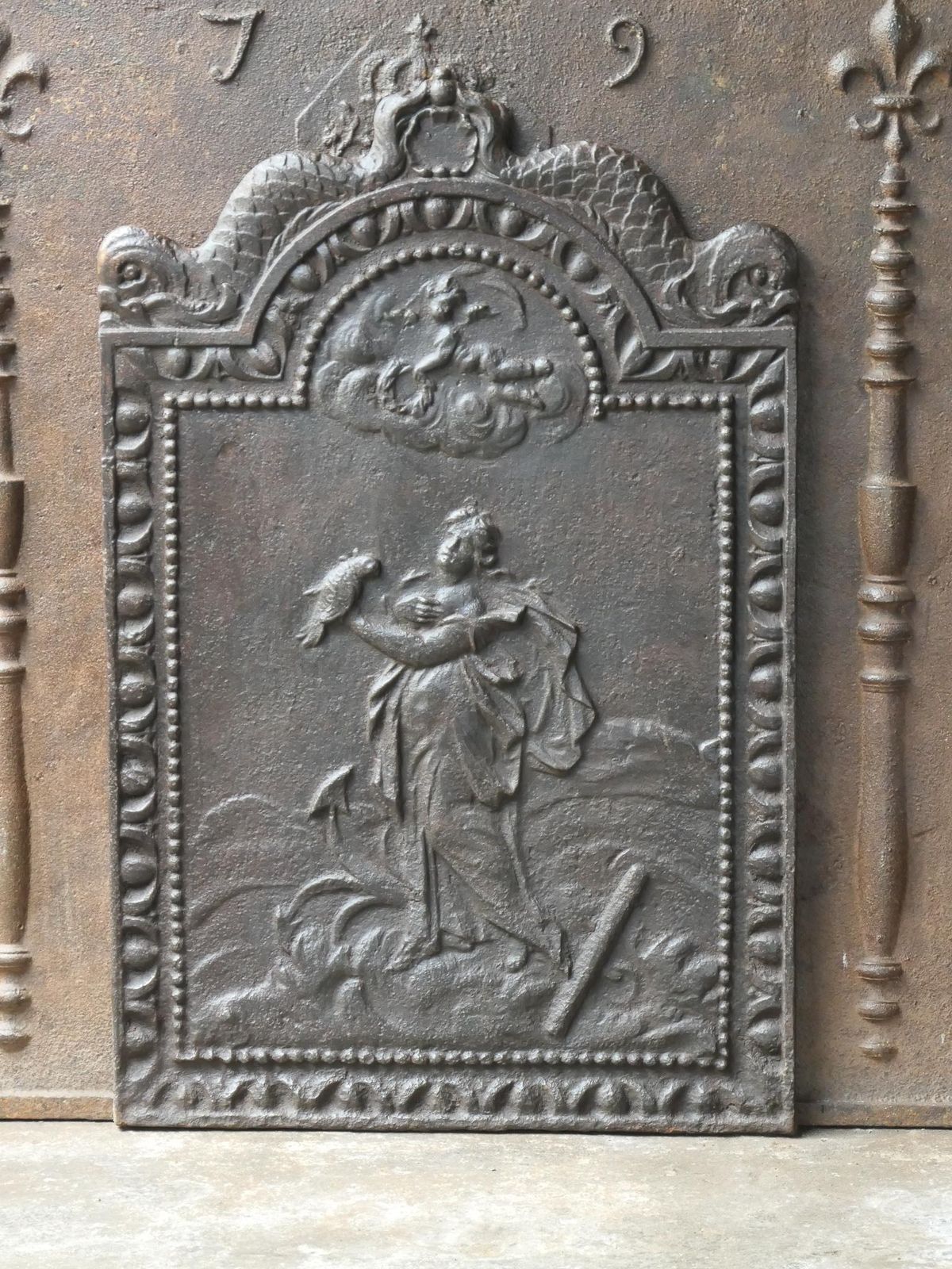 Antique Dutch Louis XV 'Rural Scene' Fireback / Backsplash, 18th Century photo for sale