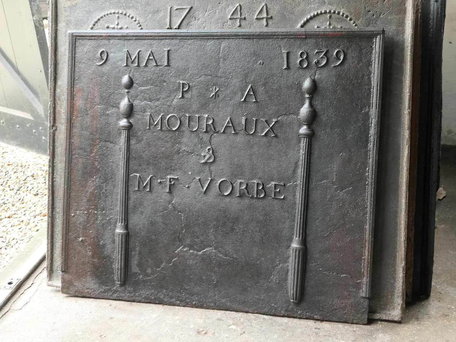 Antique French Neoclassical 'Marriage' Fireback / Backsplash, 19th Century photo for sale