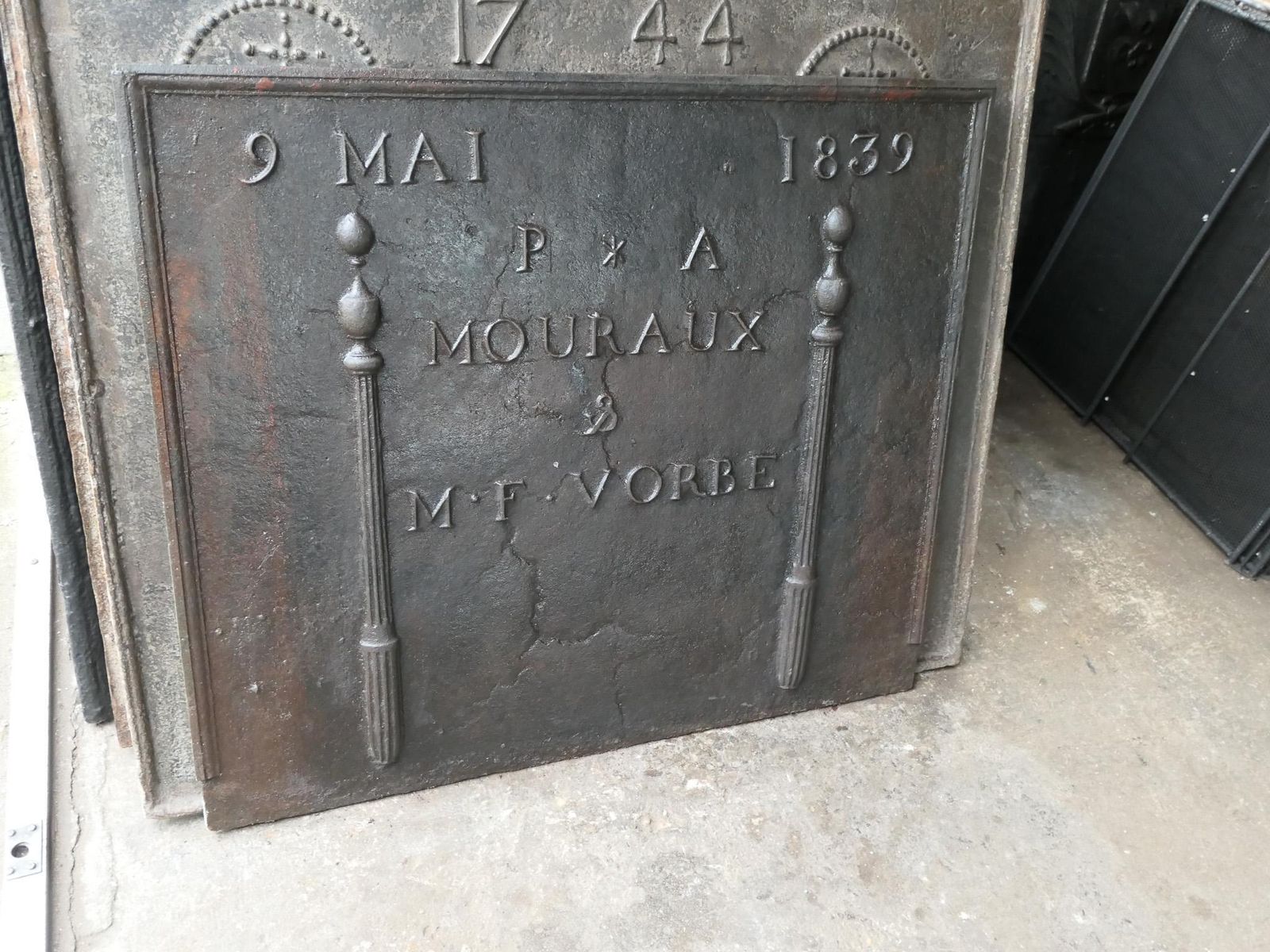 Antique French Neoclassical 'Marriage' Fireback / Backsplash, 19th Century photo 1002.0