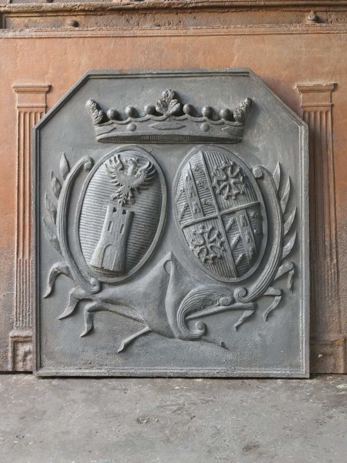 French Louis XIV Style 'Arms Of France' Fireback / Backsplash photo furniture