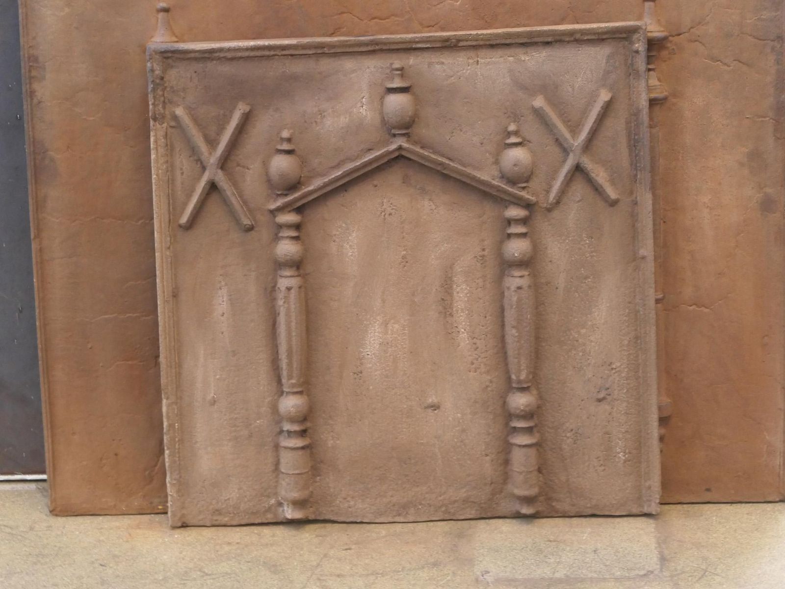 French Louis XIV Period 'Pillars And Pediment' Fireback / Backsplash photo furniture